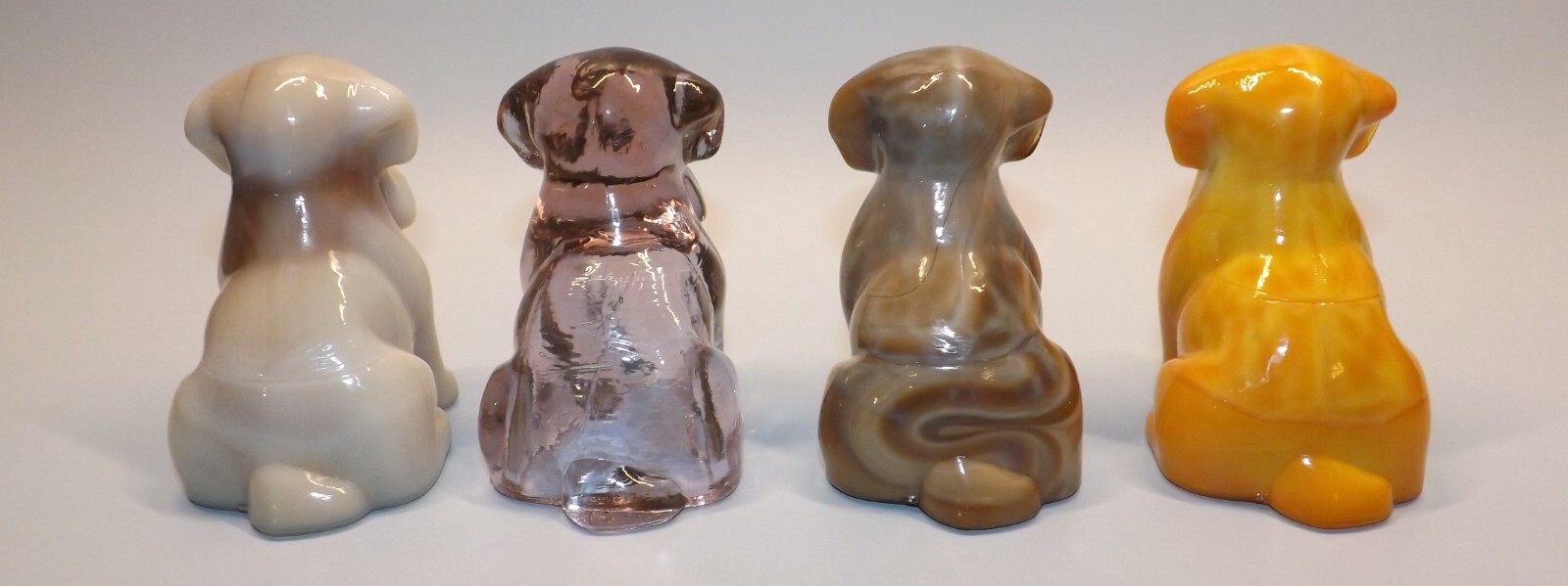 Vintage Degenhart Glass Pooche Dog, Pooch Dogs, Lot of 4, #2