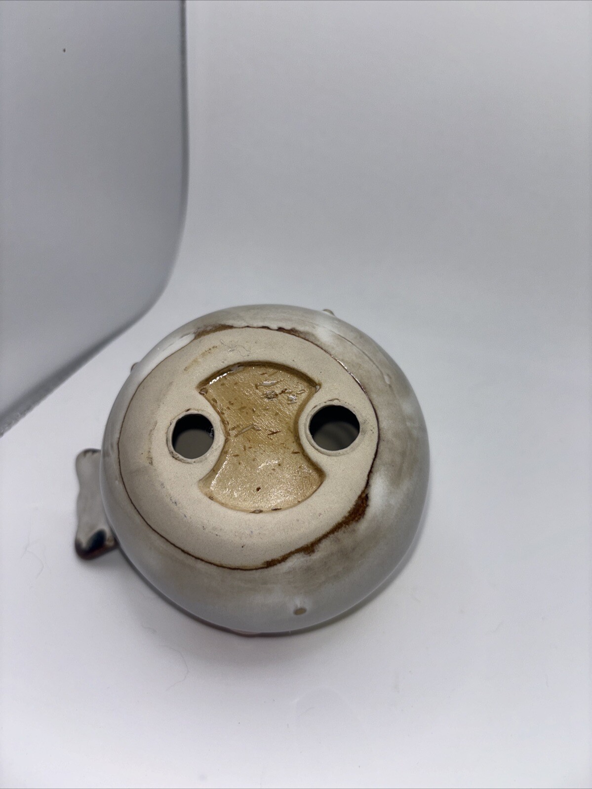 Vintage 60’s Stoneware BIRD Pottery Mid-Century Nature Ceramic Sparrow FlowerFat