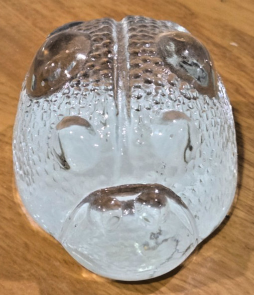 Artistic 3-inch wide Clear Paperweight, Ladybug