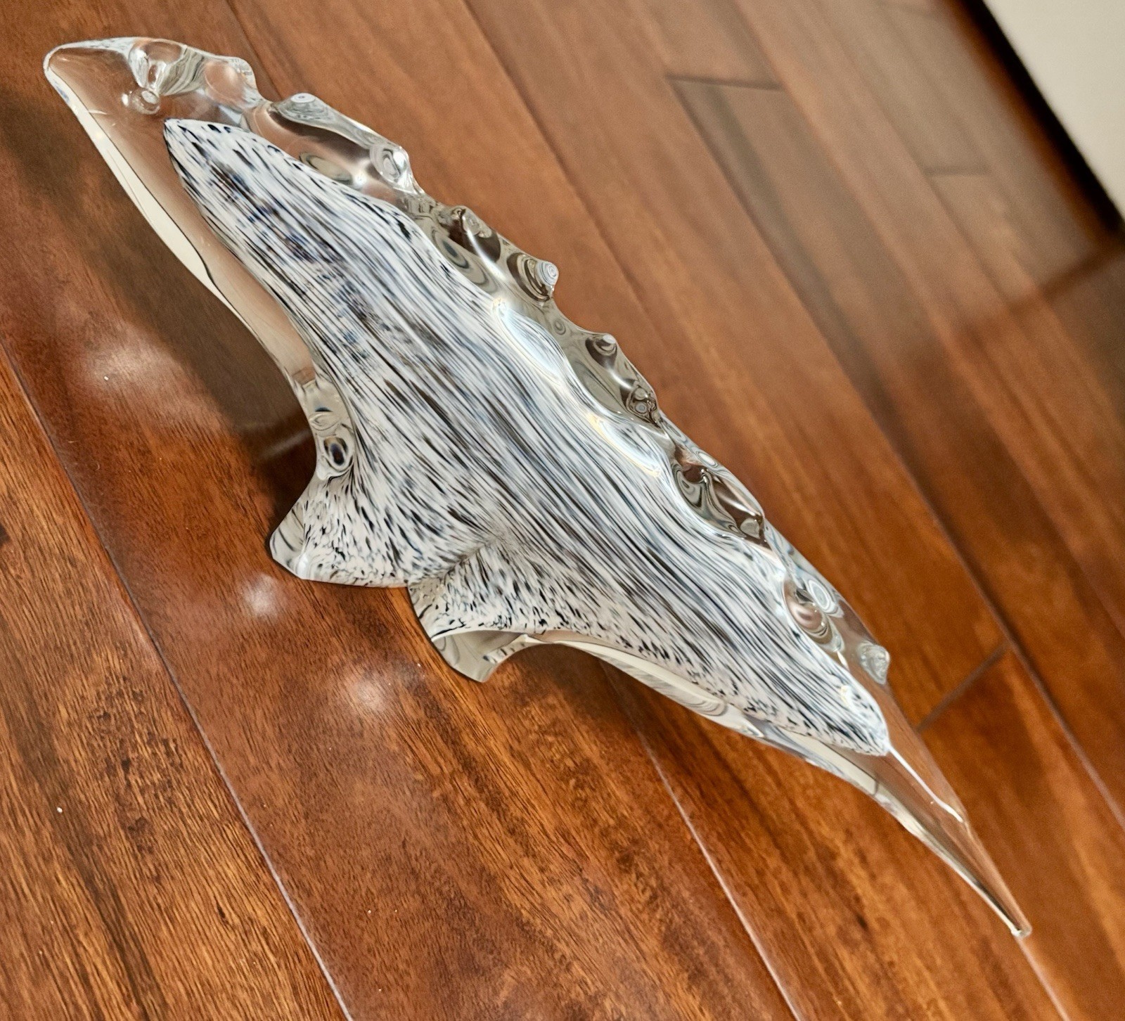 RARE Eneryda Glasbruk Sweden MCM Crystal Figurine 11.75” Komodo Dragon Lizard
