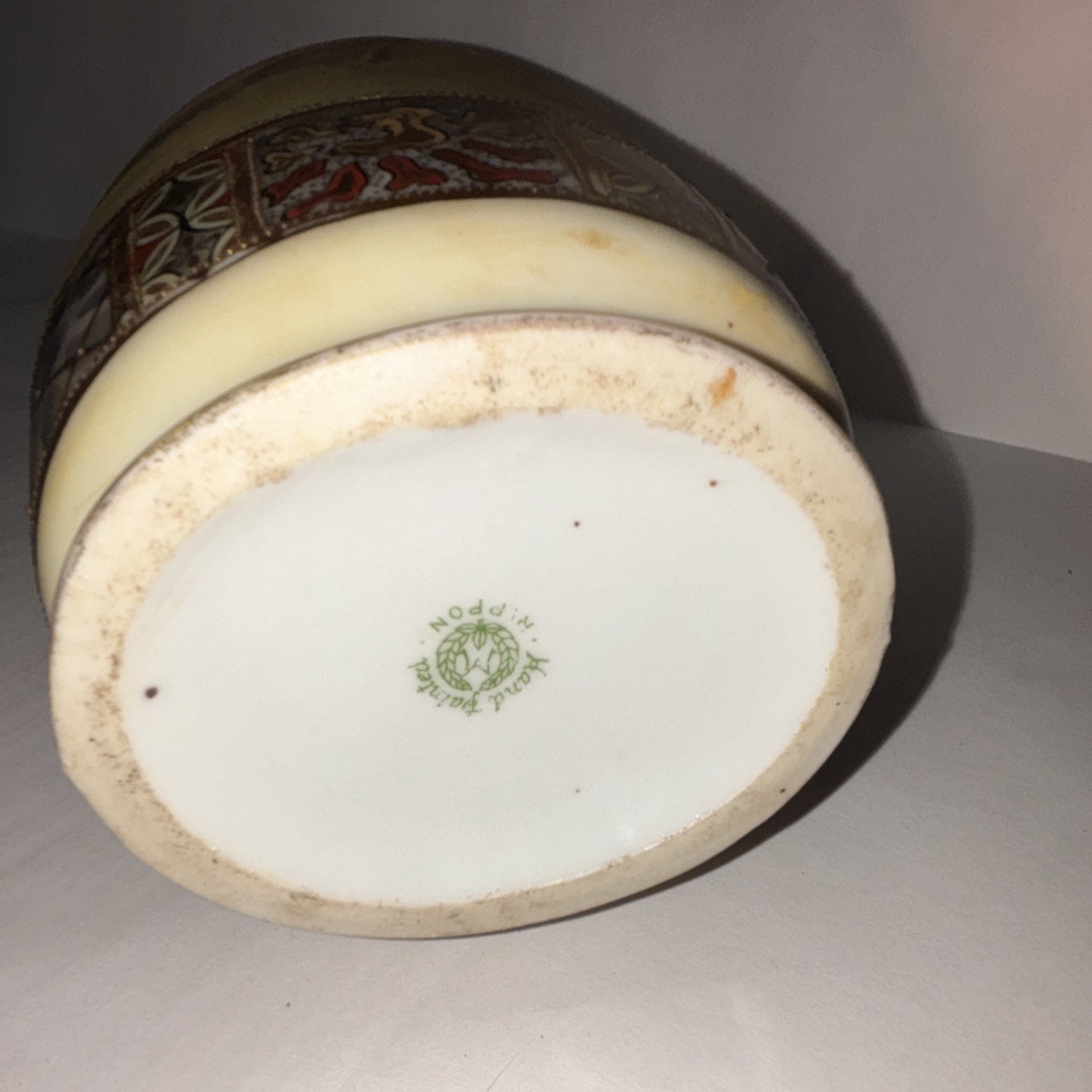 Nippon Porcelain Hand Painted Landscape Vase Double Handles 12 in Art Nouveau