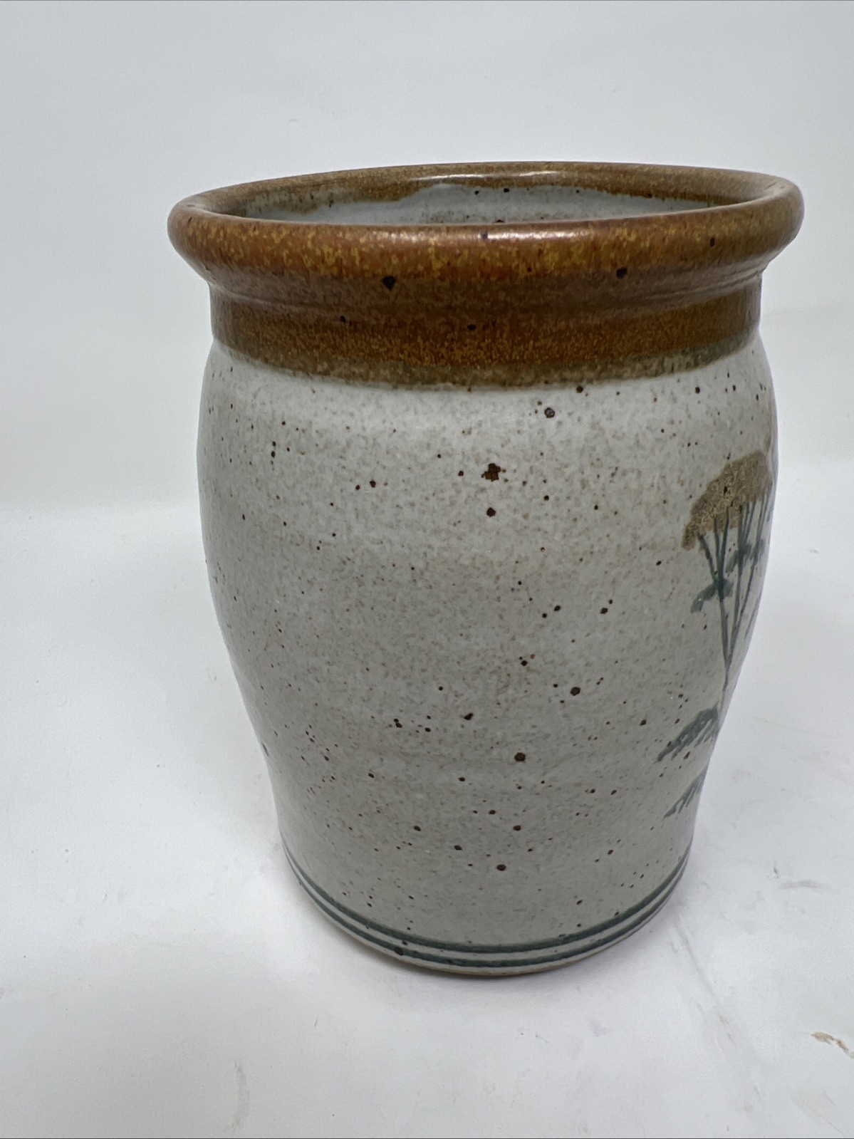 Handmade Pottery Vase Natural Earth tones signed 2007 6 inches tall rim 4 inche