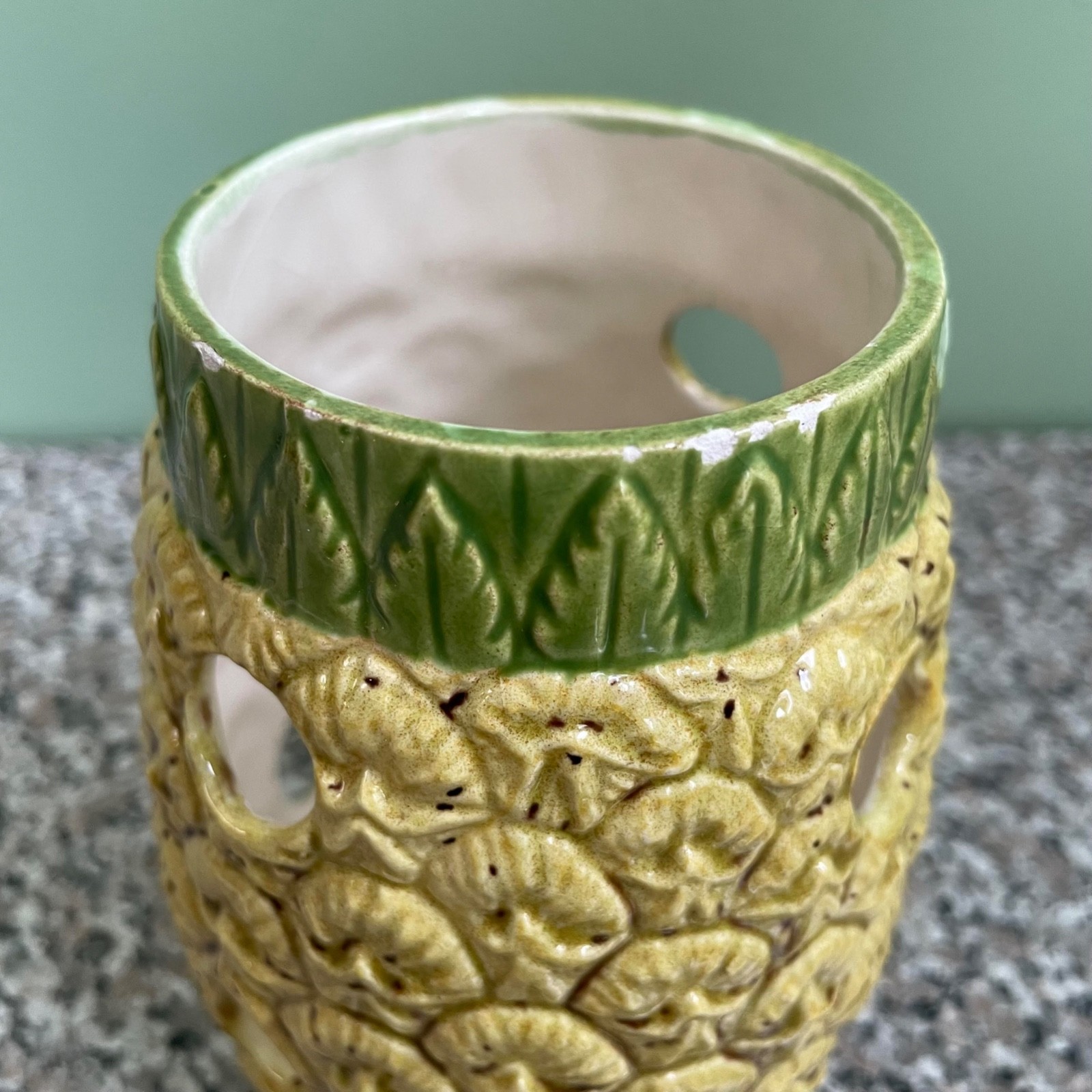 Handmade Pineapple Candle Jar Holder 5″
