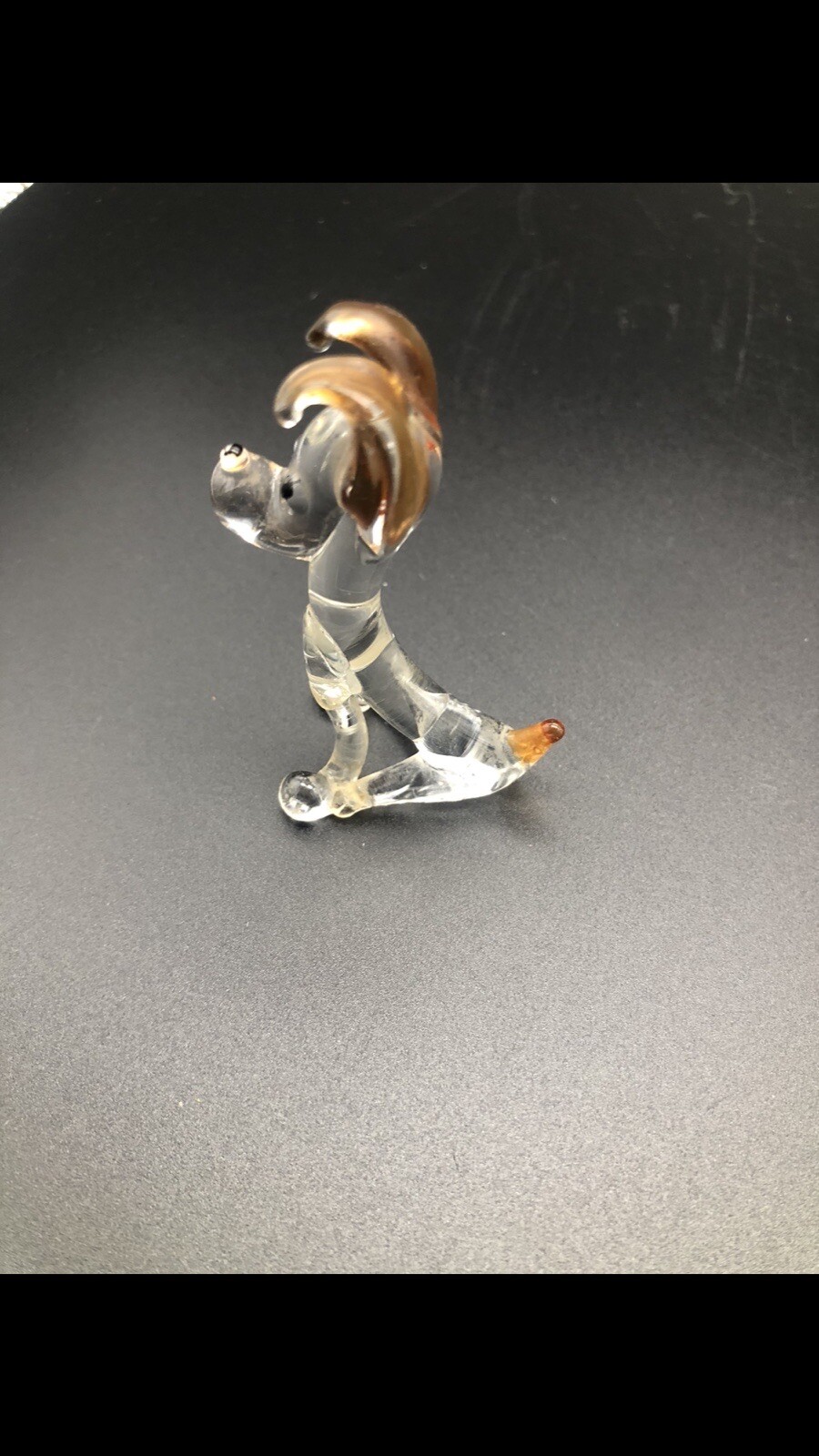 DOG~ Art Glass Brown Eared Puppy Collectible Hand Blown Figurine~Handmade Tiny
