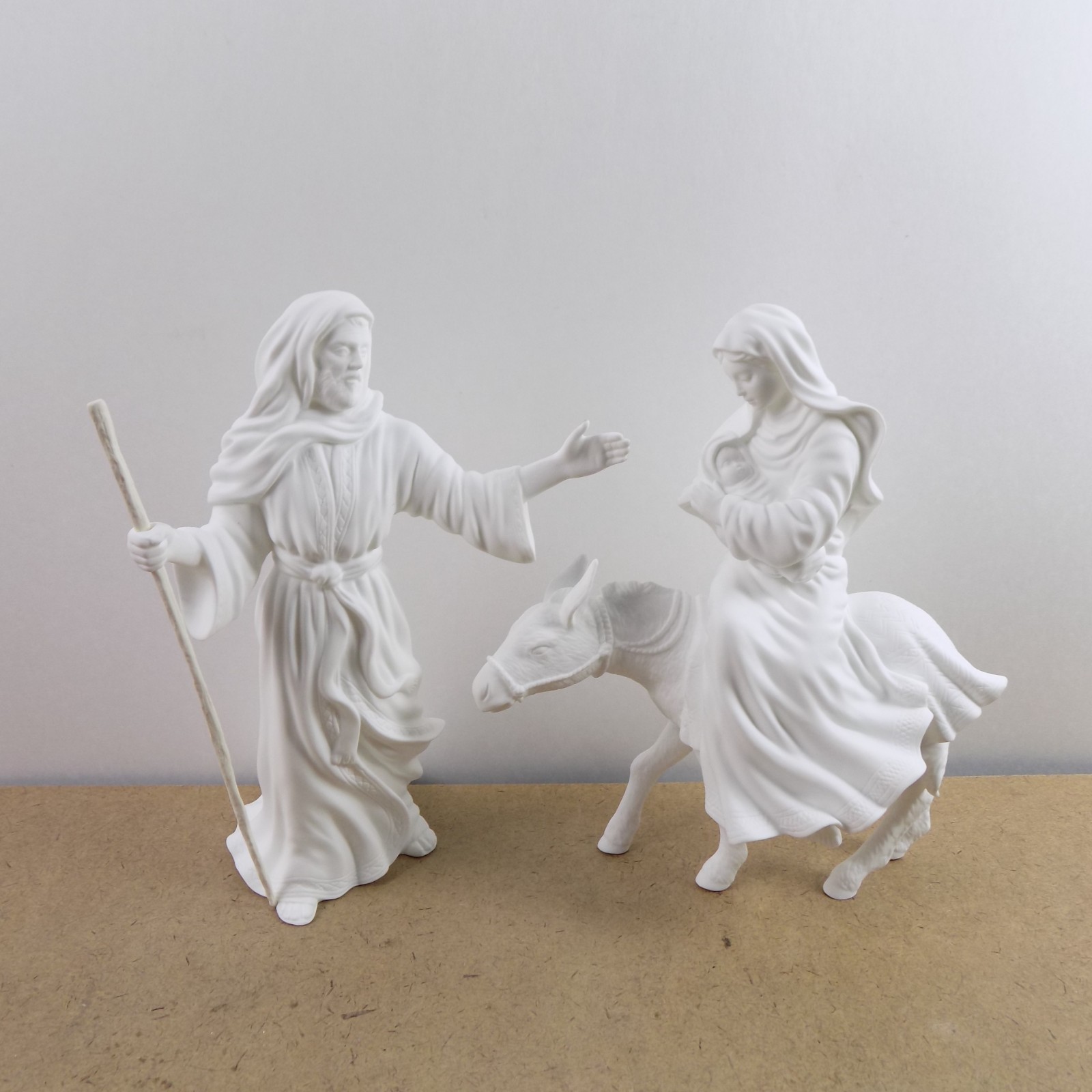 Lenox White Porcelain Flight into Egypt Figurine Mary on Donkey & Joseph