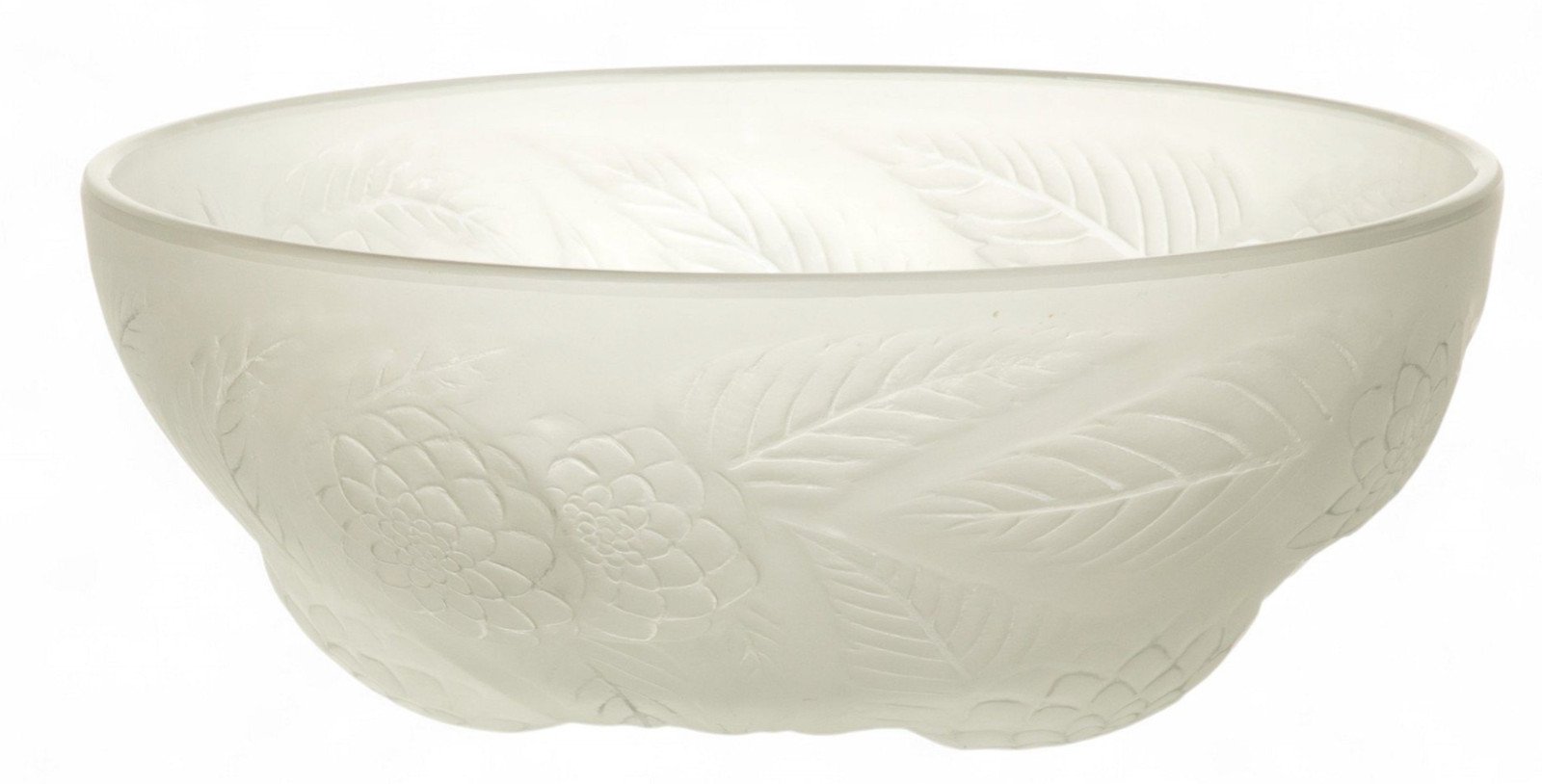 Rene Lalique ‘Dahlias No. 1’ Bowl C 1921 9.25″