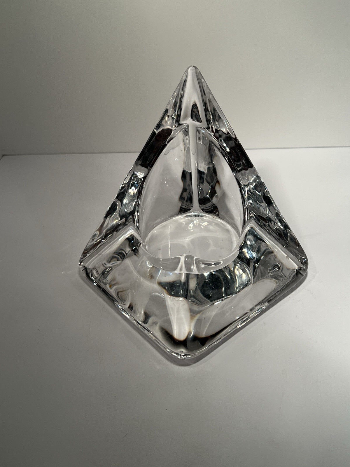 Nybro Sweden Glass Pyramid Votive Candle Holder By Tord Kjellstrom Of Sweden MCM