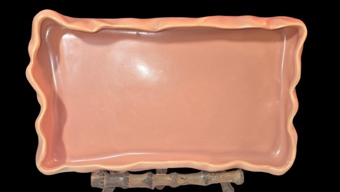 Vintage Mid-Century Royal Haeger Pink Scalloped Ceramic Planter Tray / Dish…