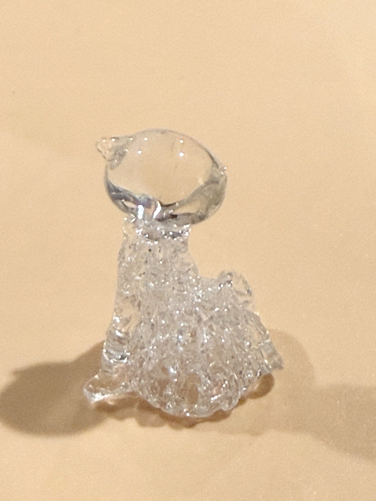 Mini 1” Clear Glass Duck Figurine Decorative Collectible Glossy Finish -Ear Gone