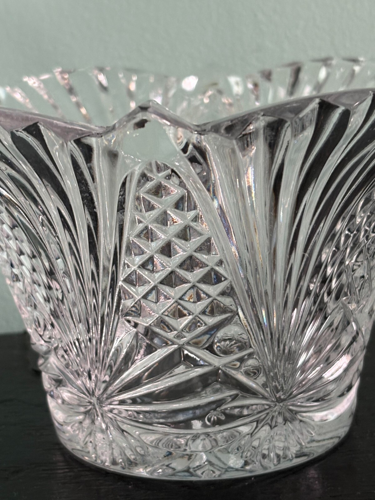 Imperial Crystal Handled Basket Candy Vase Dish 9.5 inches
