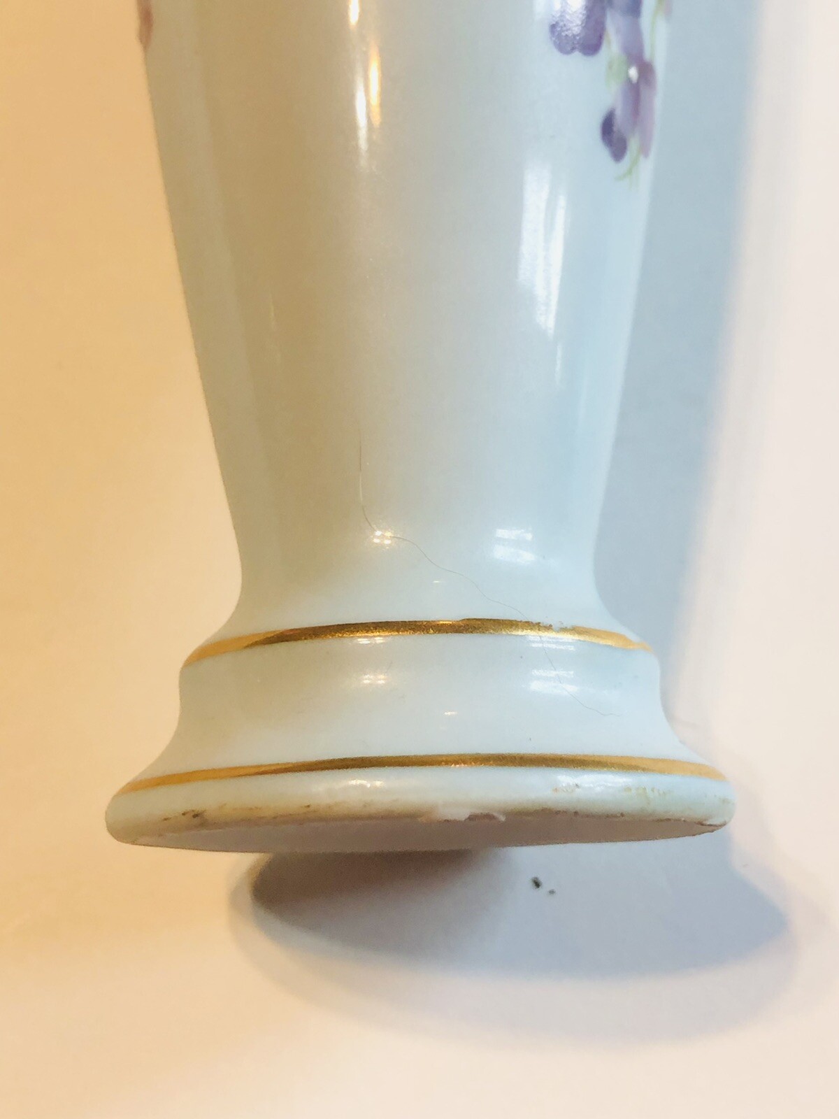 Norleans Violet Viola Flower Bud Vase 8″ Tall vtg Light Blue Purple Floral Japan