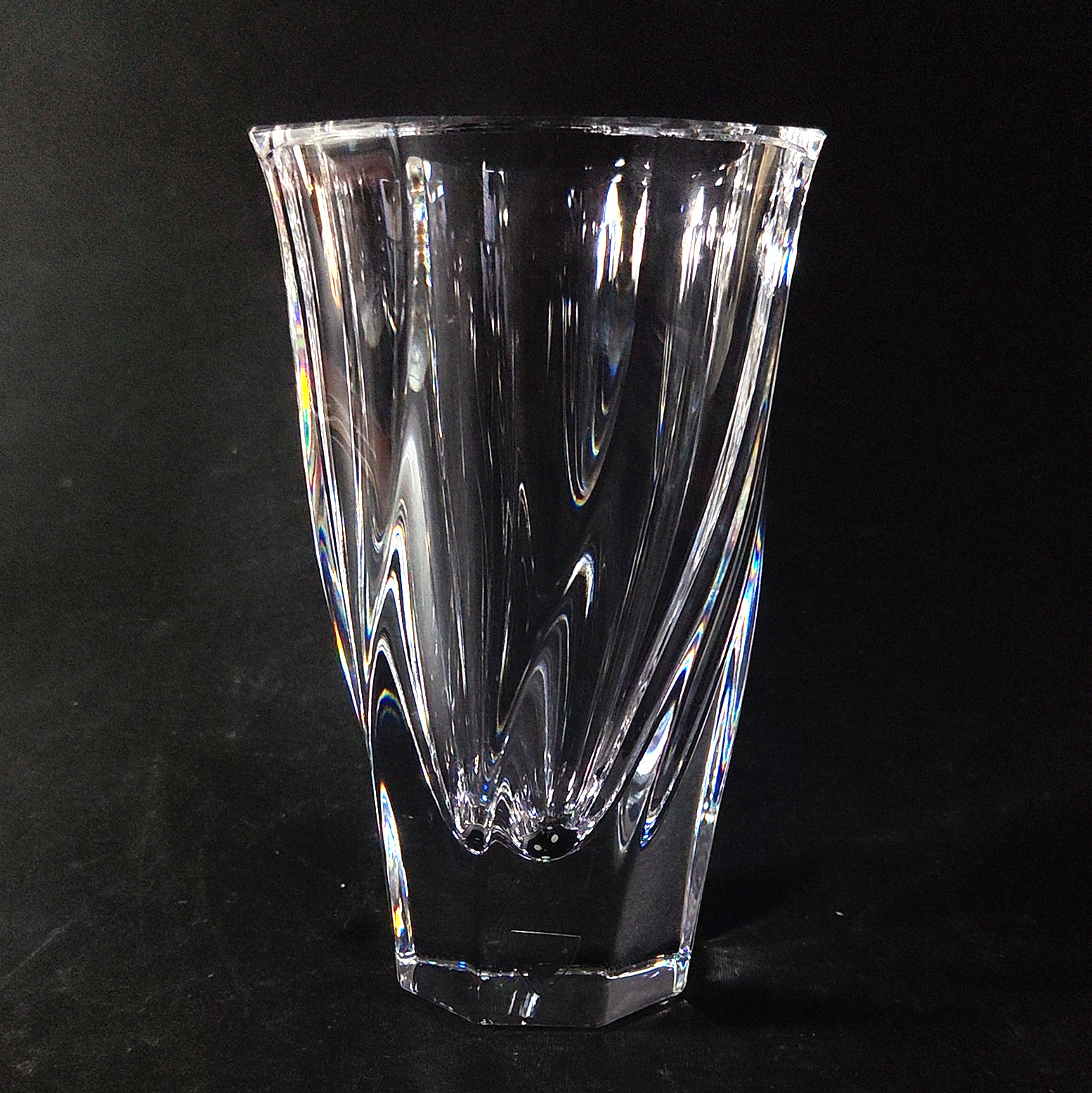 ORREFORS RESIDENCE VASE, Cut Lead Crystal, 6 1/8″, #4570, Silver Tag, SWEDEN