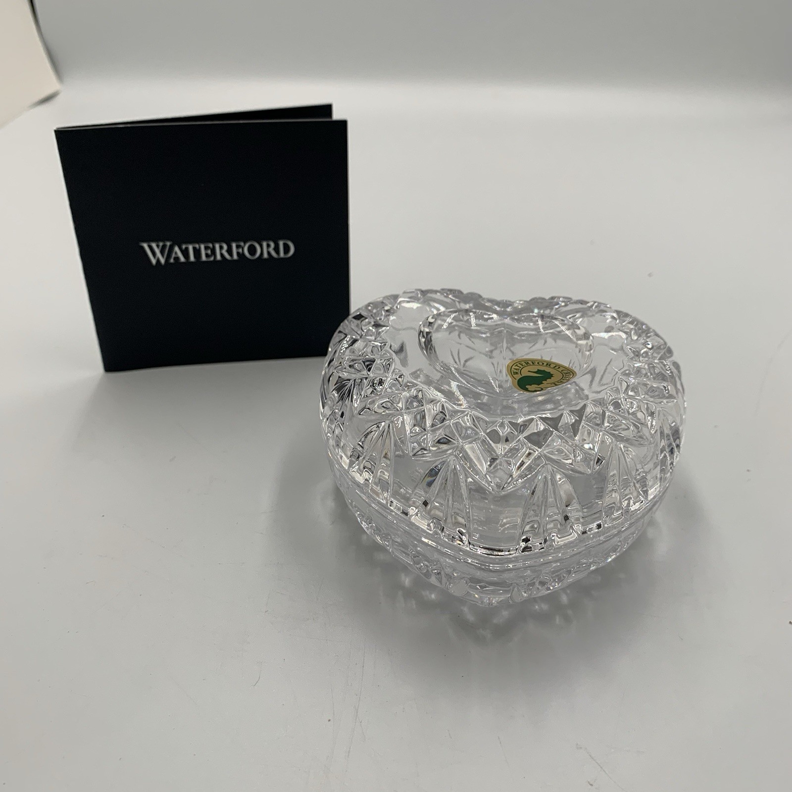 Waterford Crystal With Love Heart Shaped Covered Trinket Box NEW w/ Box