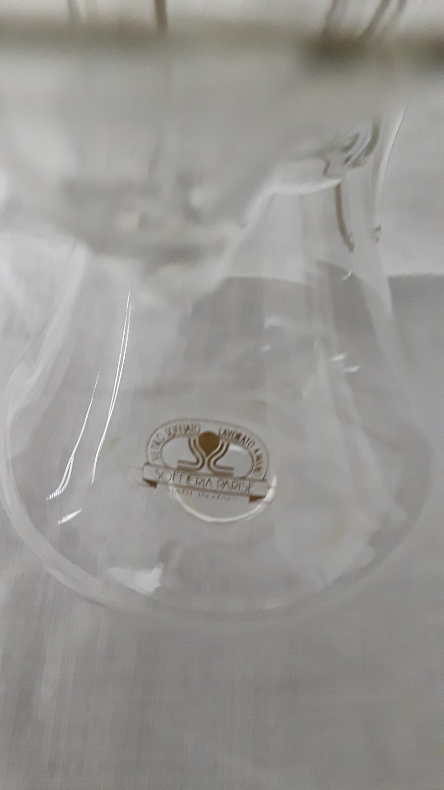 Vetro Soffieria Parise Blown Clear Glass Angel W/Gilded Wings & Halo Figure