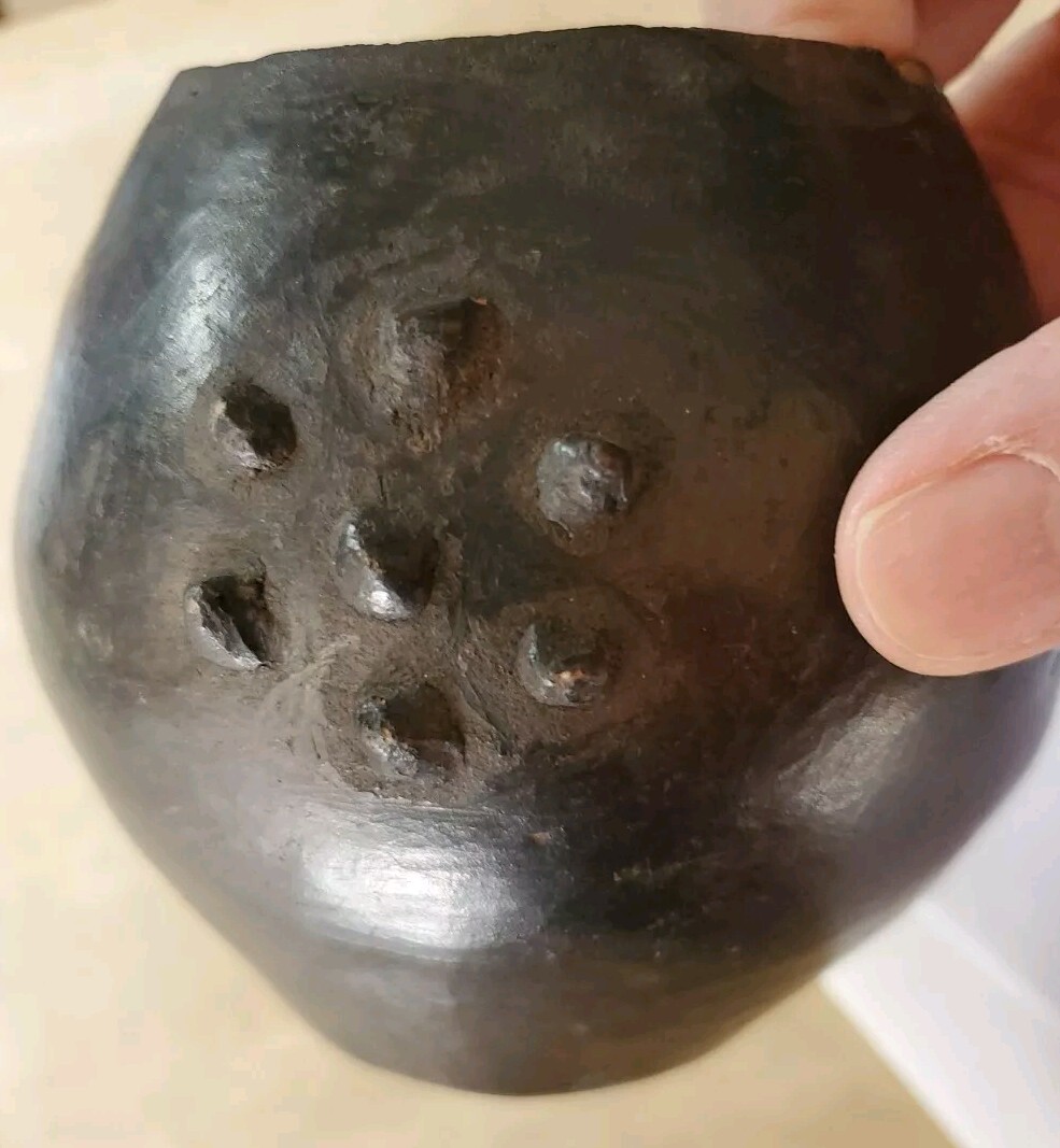 Vtg Ukhamba Ceremonial incised pottery beer pot Zulu people South Africa