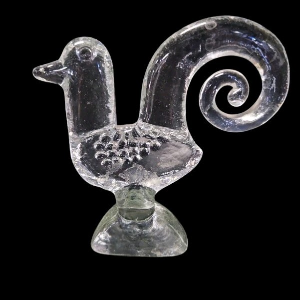 Kosta Boda Zoo Series Glass Rooster Bertil Vallien Art Glass Vintage 1975 MCM