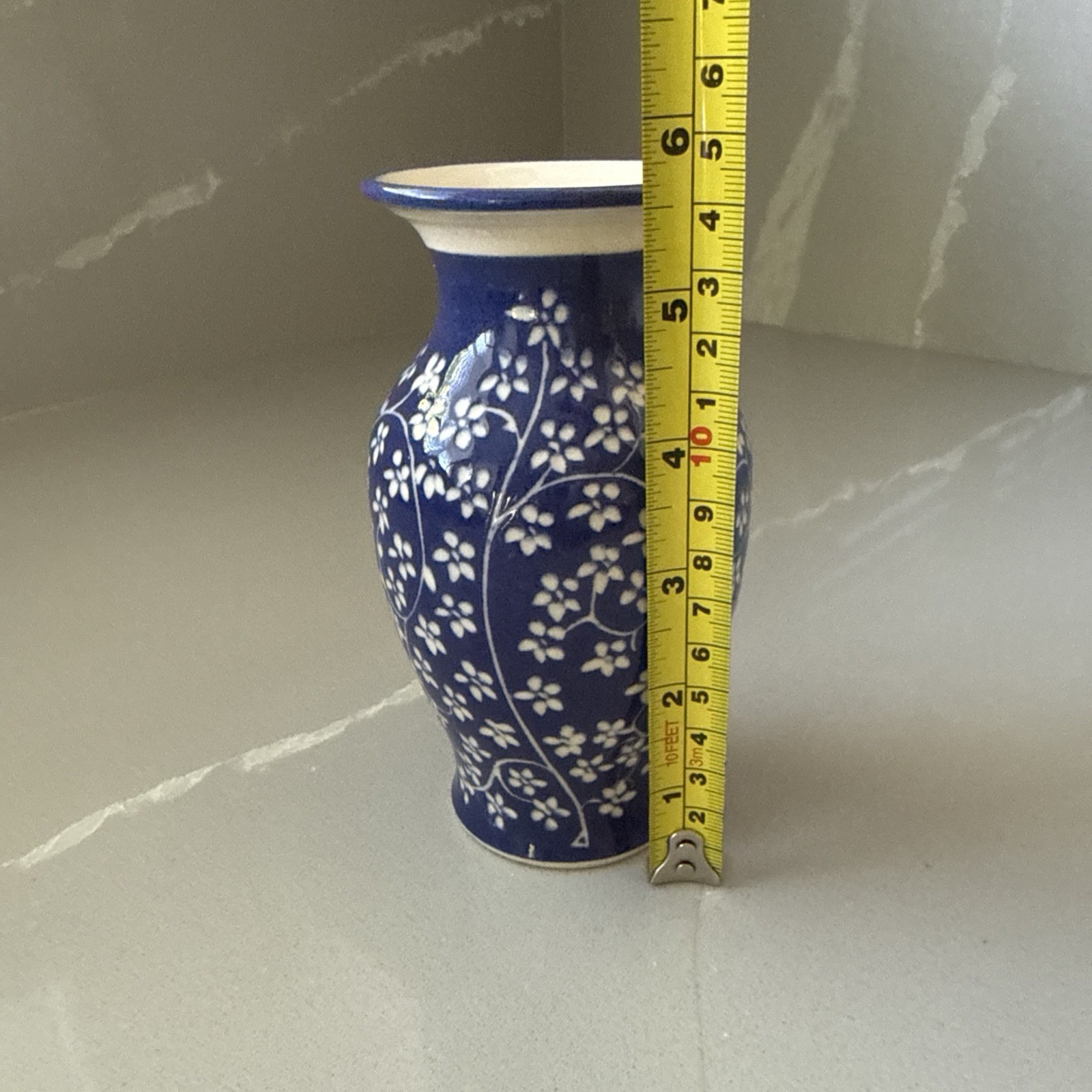 Jane Witmer Vase Hand Thrown Art Pottery Porcelain Virginia USA Blue White White