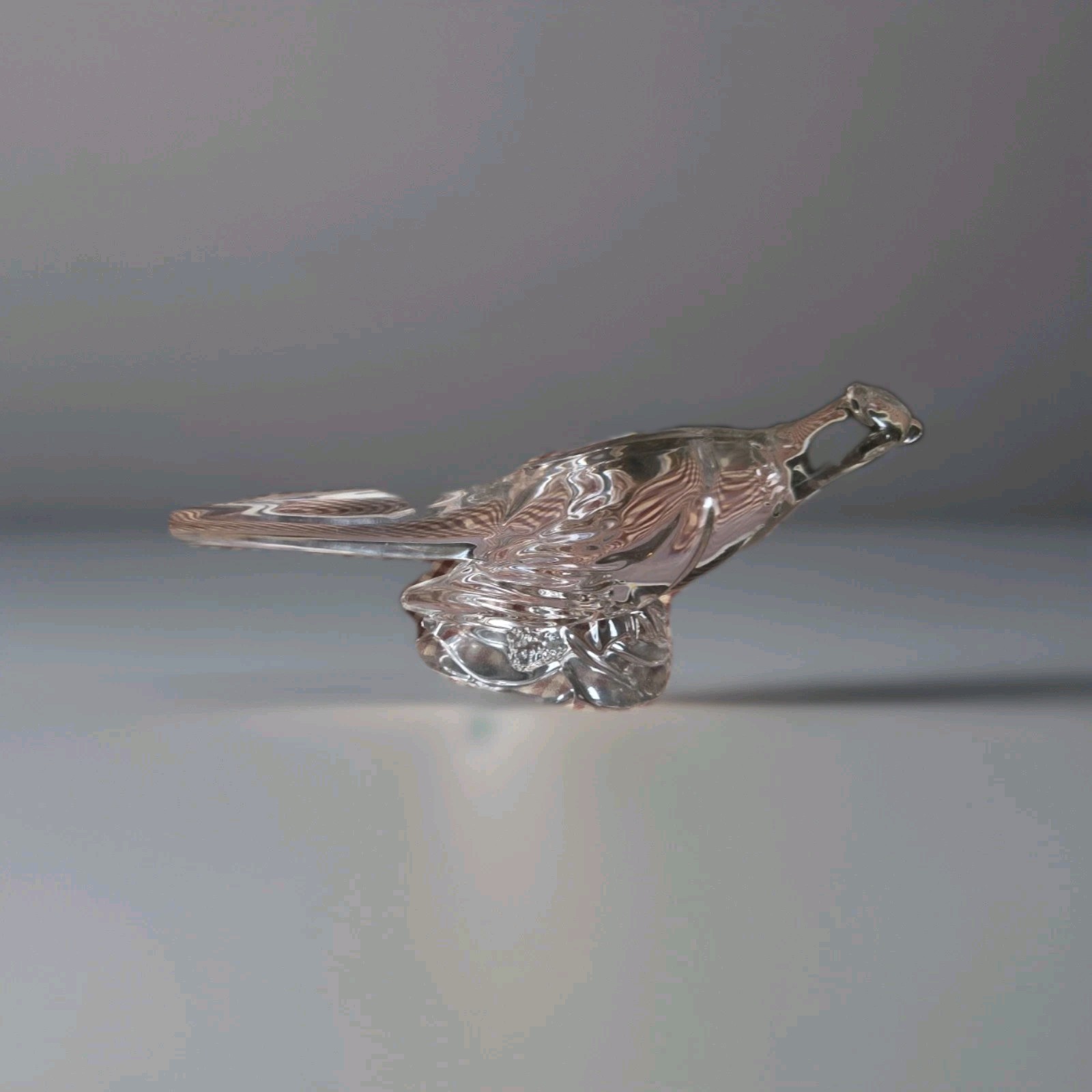 Heisey 11-1/4″ Clear Glass Ring-necked Pheasant Figurine CLRB144