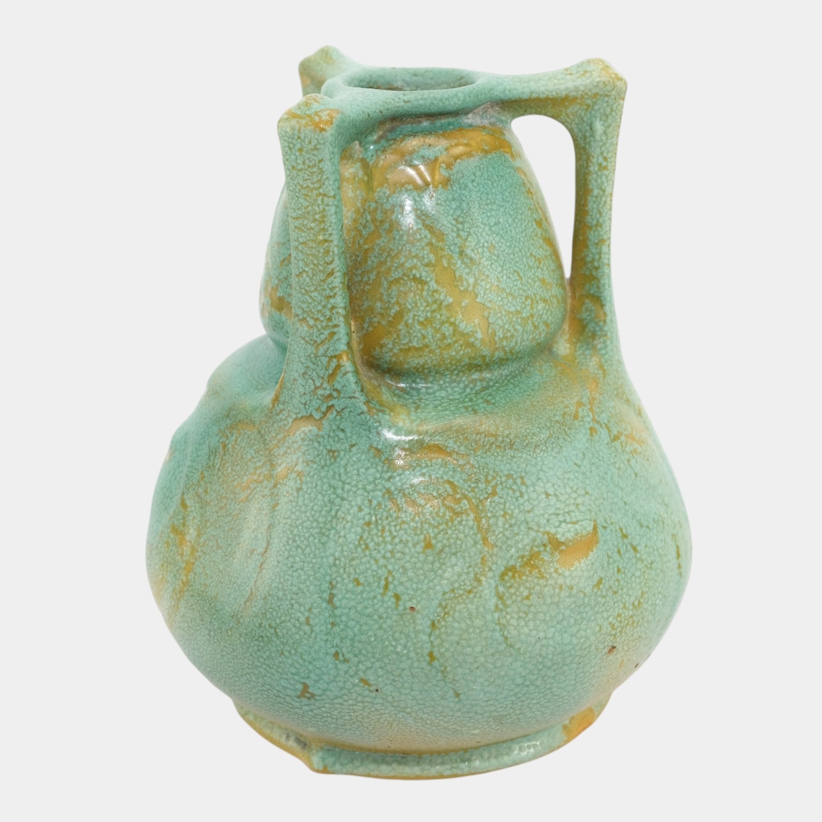 Chicago Crucible Vintage Arts & Crafts Pottery Green Factory Lamp Ceramic Vase