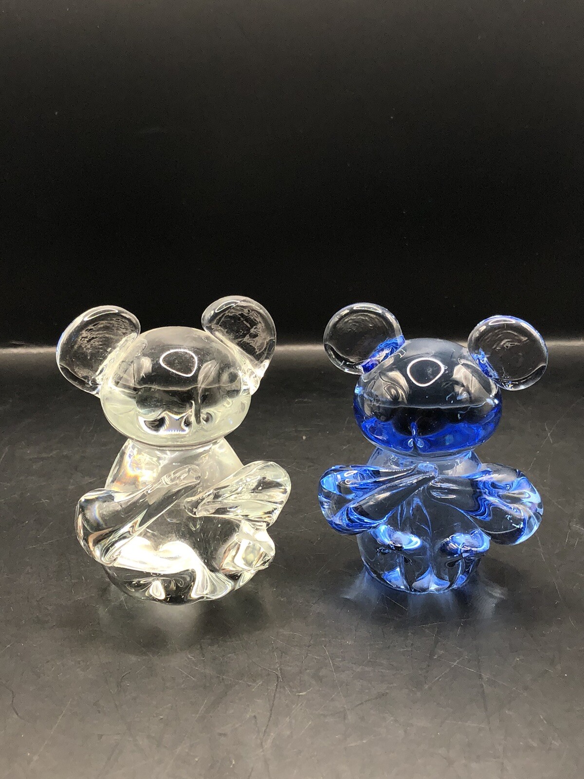 Lot of 2 Koala Bear Blue Glass Figurines U.S. Commemorative Fine Art Gallery 3”