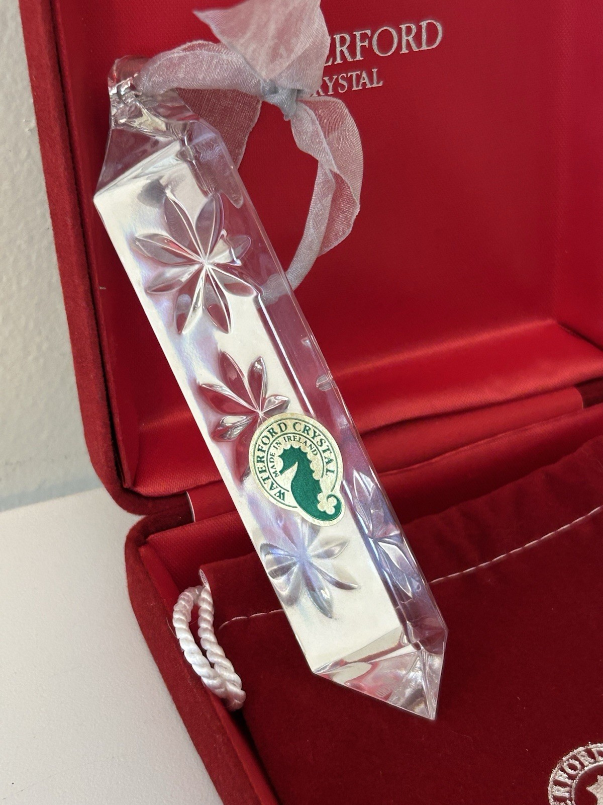 VTG Waterford Lead Crystal Celebrate The Season Star Prism Ornament 2001 Box