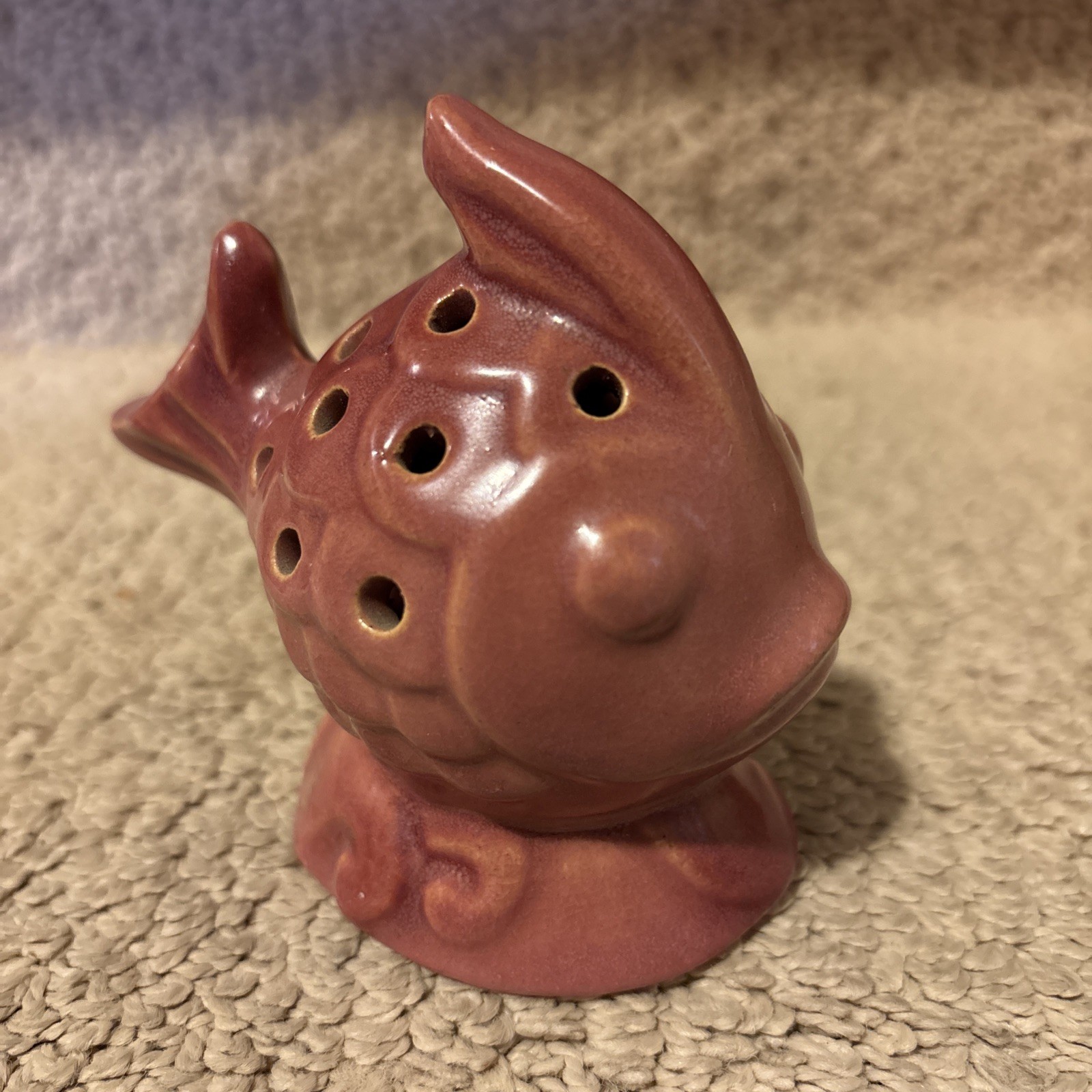 Rosemeade Pottery Flower Frog Fish Excellent
