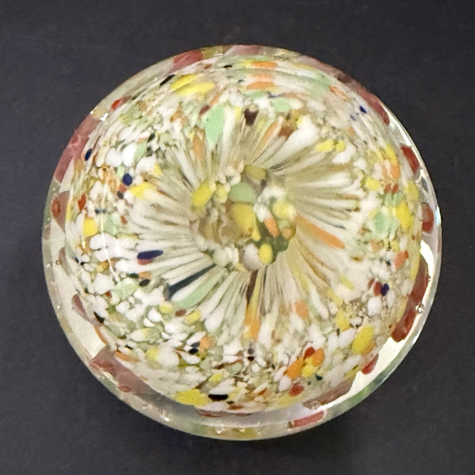 Murano Style Pink Dahlia Flower Art Glass Rounded Dome Paperweight 1.4lbs