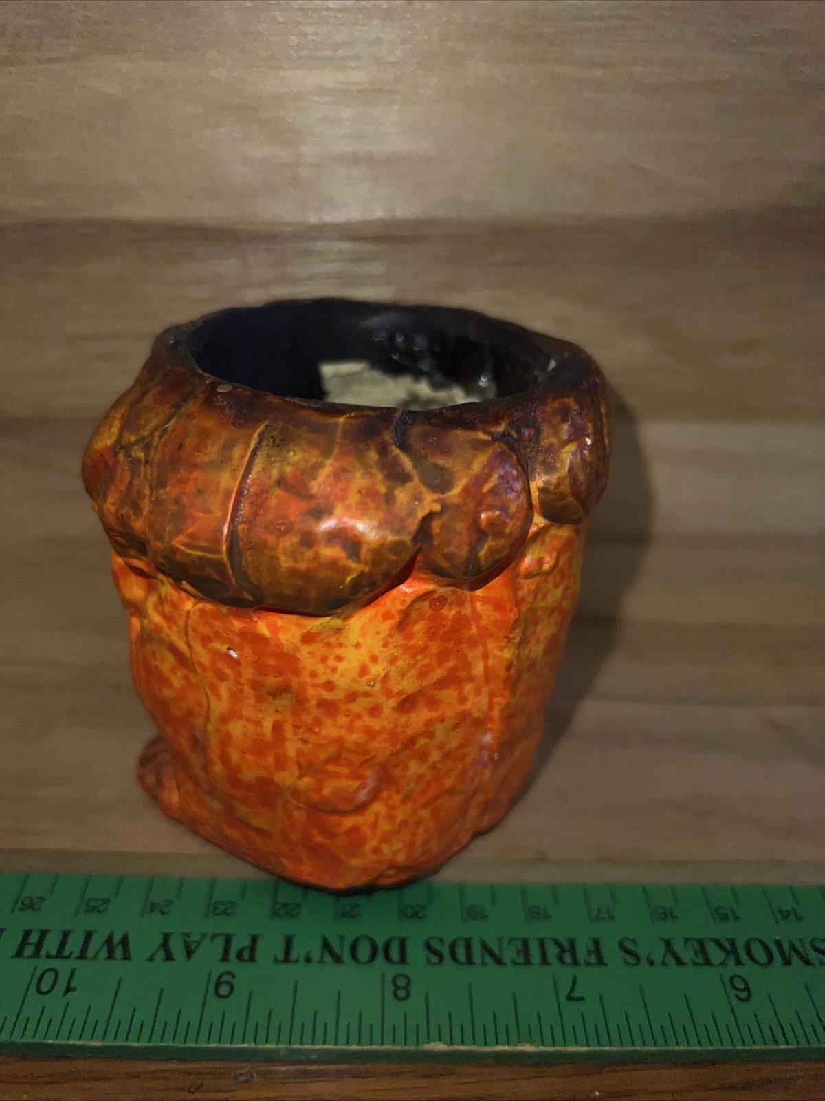 Vintage Unknown Monster Ceramic Candle Holder Marked P.O. Unique 1970’s Kitsch