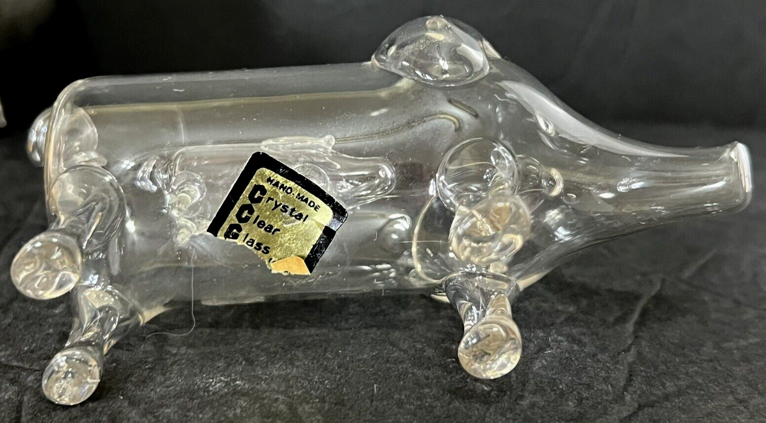 3 VTG PIG FIGURES HANDBLOWN GLASS W/BABY PIG IN BELLY SILVERTONE BANK WOODCARVED