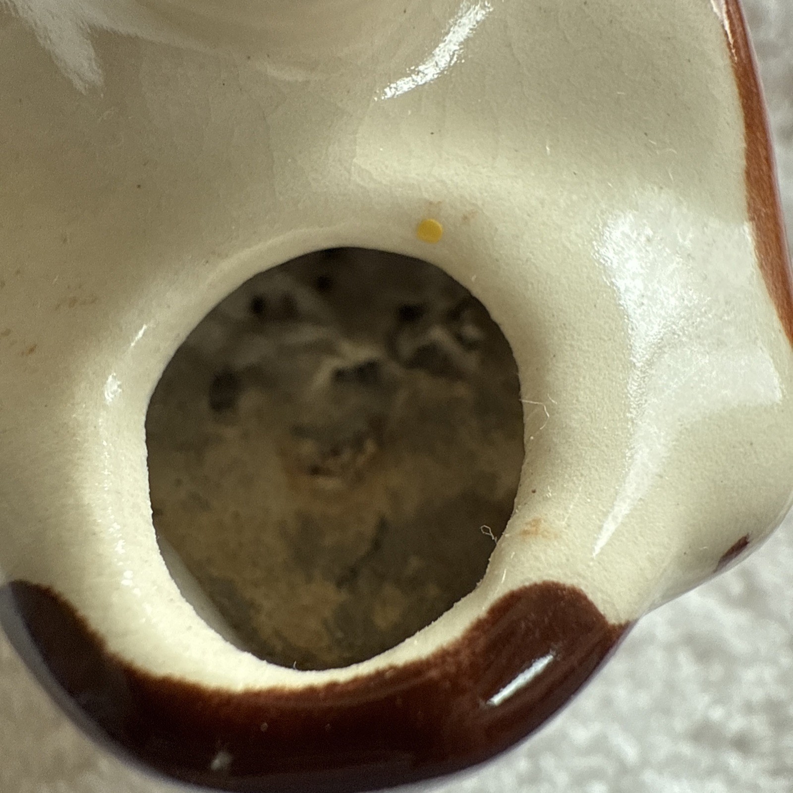 Vintage California Pottery Brown Green Rio Hondo Squirrel Toothpick Holder 3.5″
