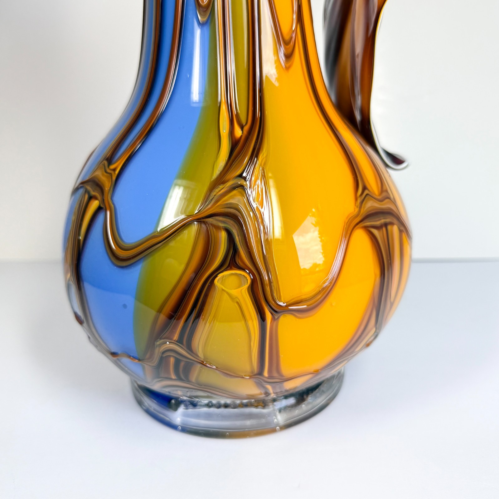 STUNNING Essie Zareh 17″ Baijan Art Glass Vase Multicolor Pulpit Blown