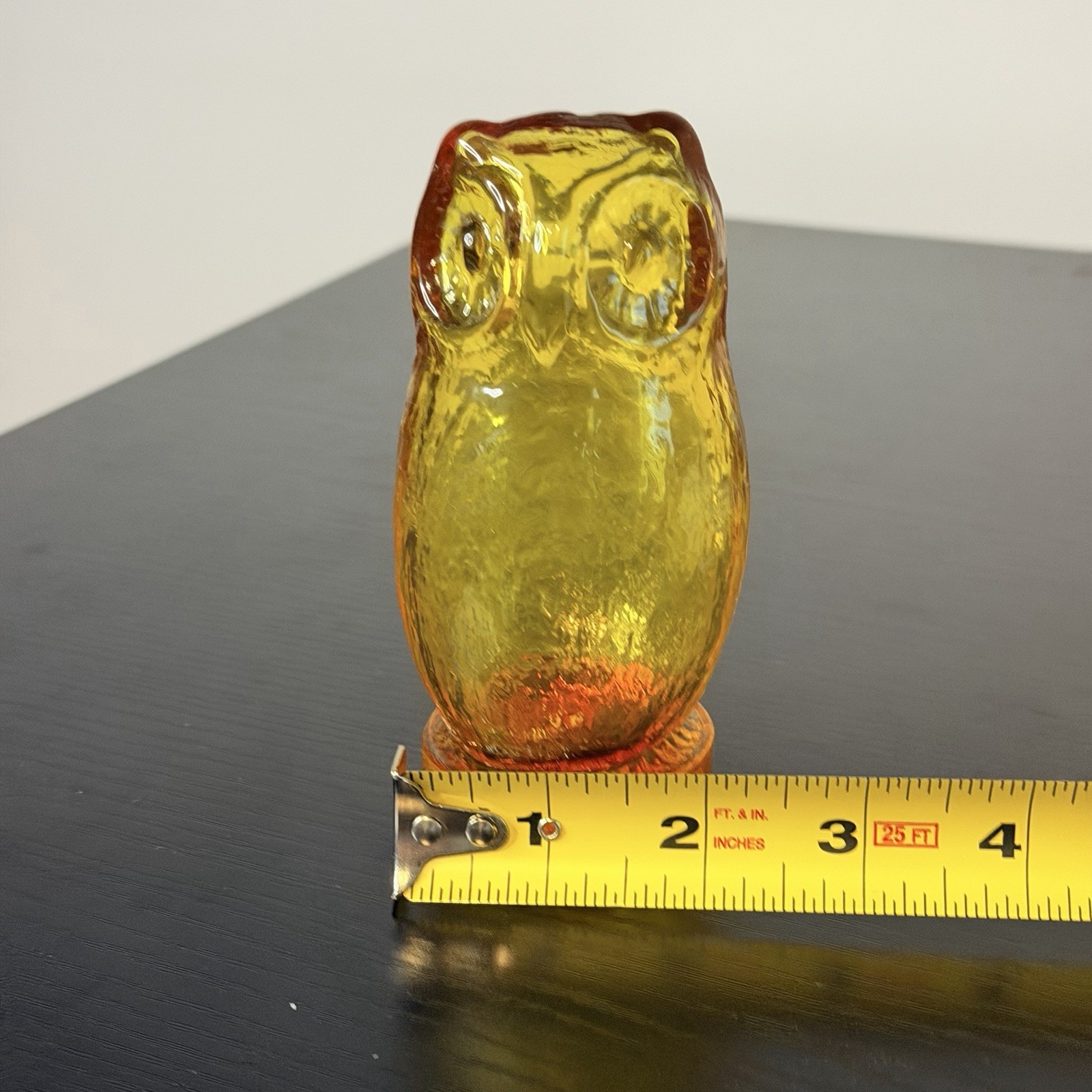 Vintage Pilgrim Glass Amberine Owl Figurine – 1970s – Glass Art – Mold Blown