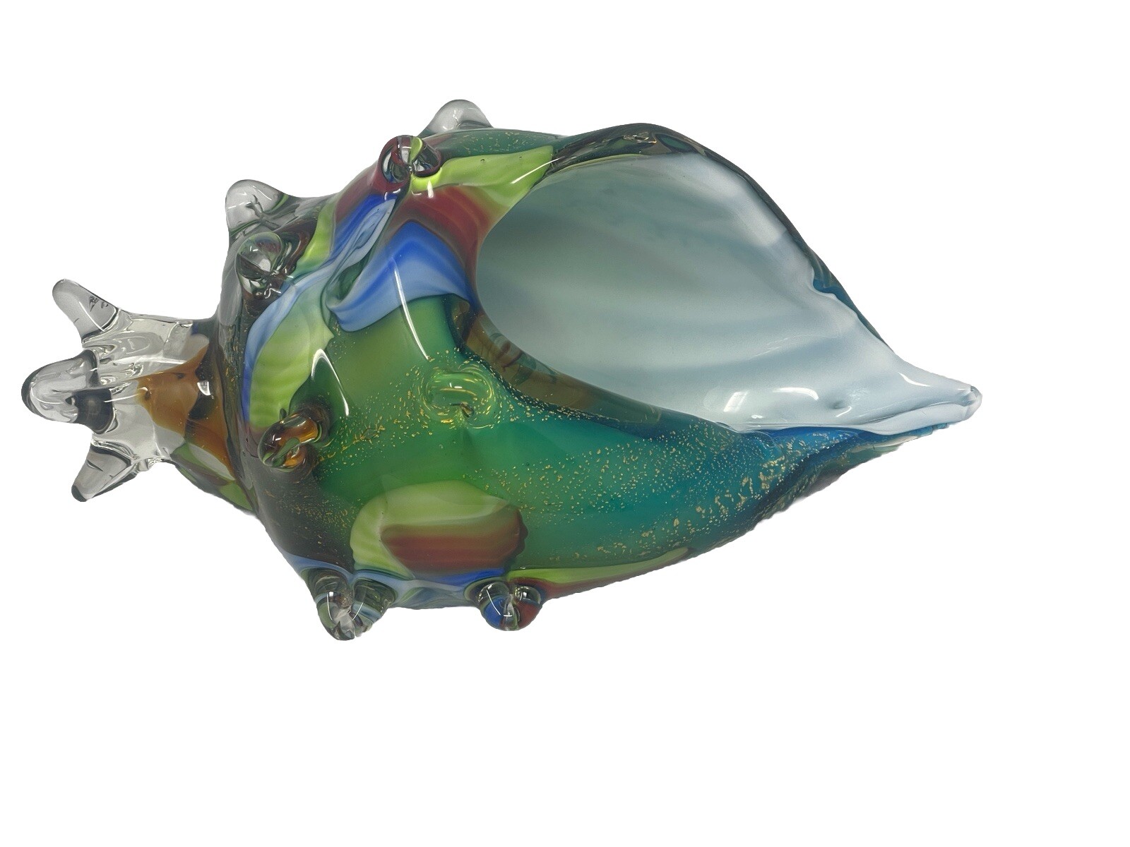 🐚 Murano Art Glass Conch Shell Sculpture – Large 5 lb Statement Piece