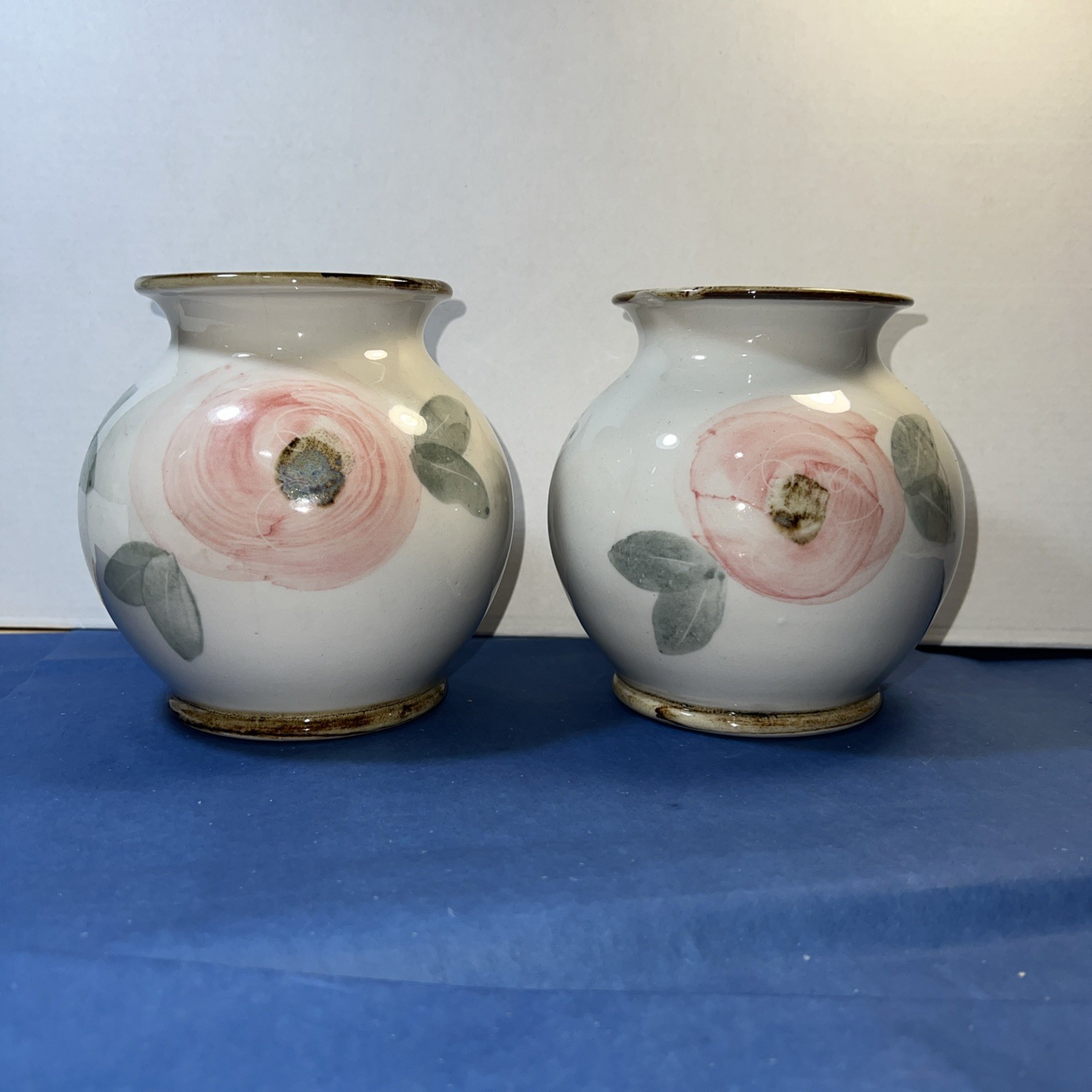 Robert Gordon Orchard Blossom Vase 13cm Australia Pottery (pair) Vintage