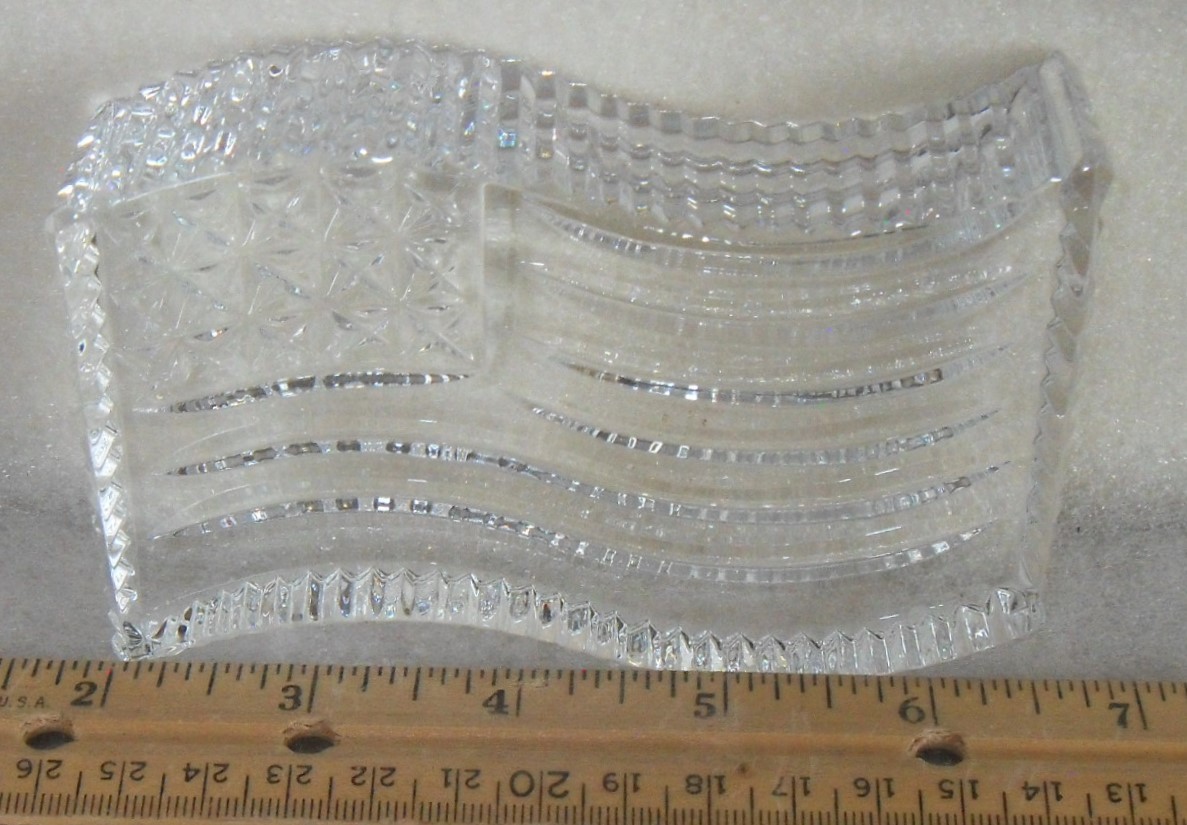 Waterford Crystal Patriotic USA American Flag Paperweight Made in Ireland
