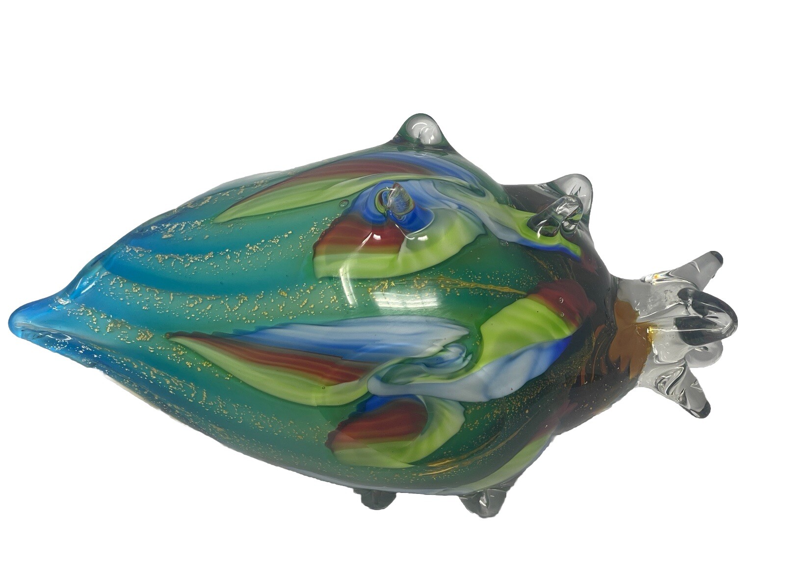 🐚 Murano Art Glass Conch Shell Sculpture – Large 5 lb Statement Piece