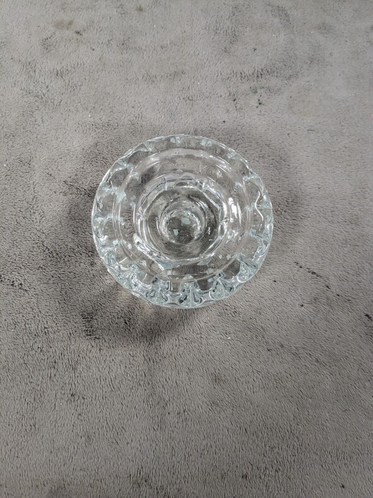 Vintage PASARI Indonesia Pressed Glass TAPER or TEA LIGHT CANDLE HOLDER