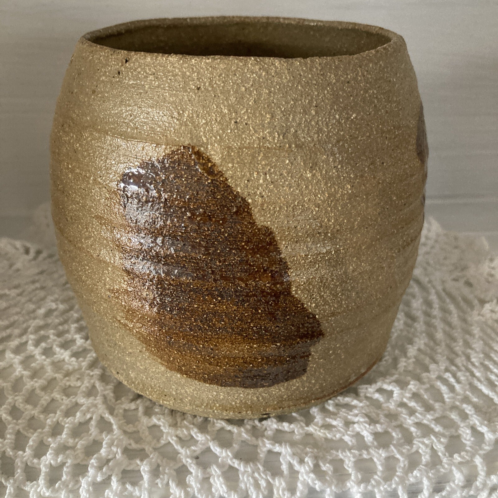 CM Pottery Vase Signed Hand Crafted Earthtone Studio Art Pottery Primitive 3-63