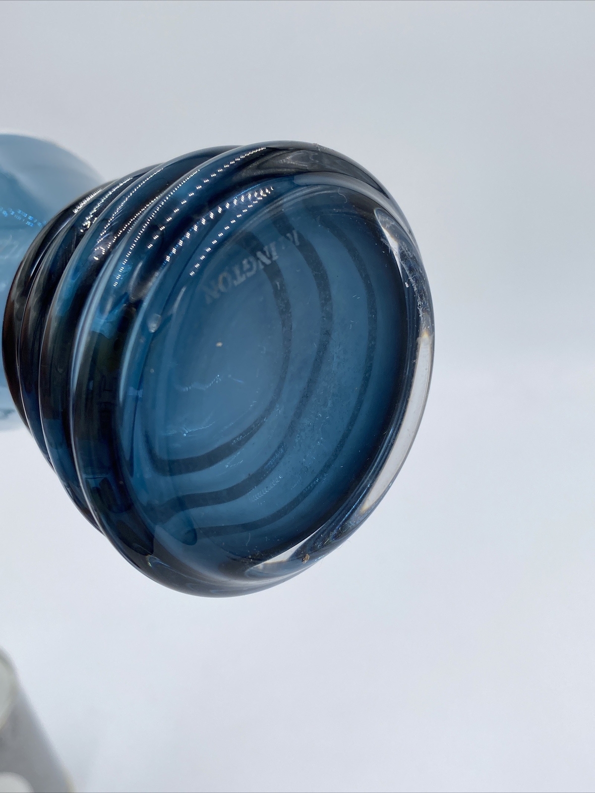 Dartington Sapphire Blue Crystal Vase Wibble Handmade England Mini Gems 3.5″ Art