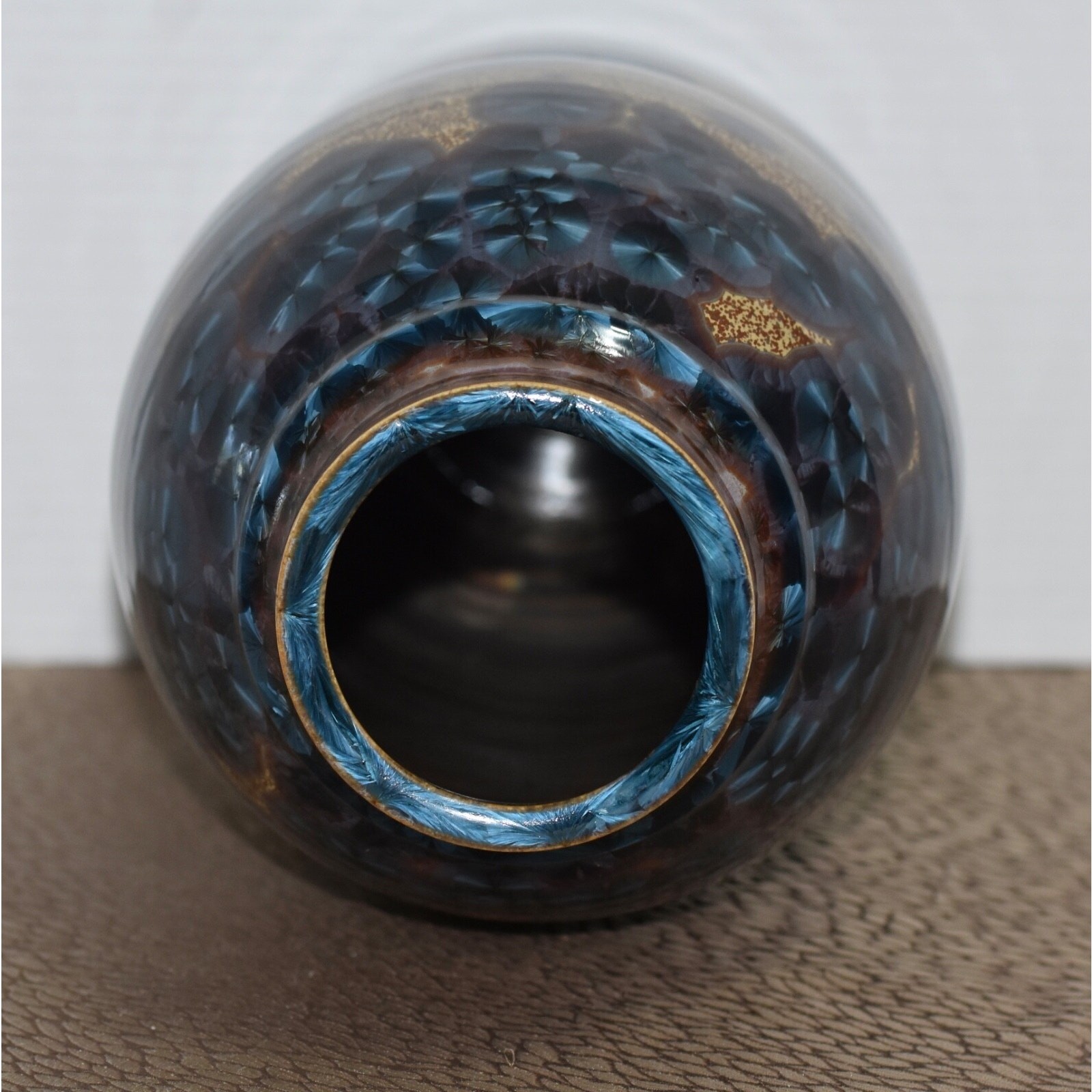 Signed Arts & Crafts Revival Crystalline Glaze Studio Pottery / Porcelain Vase