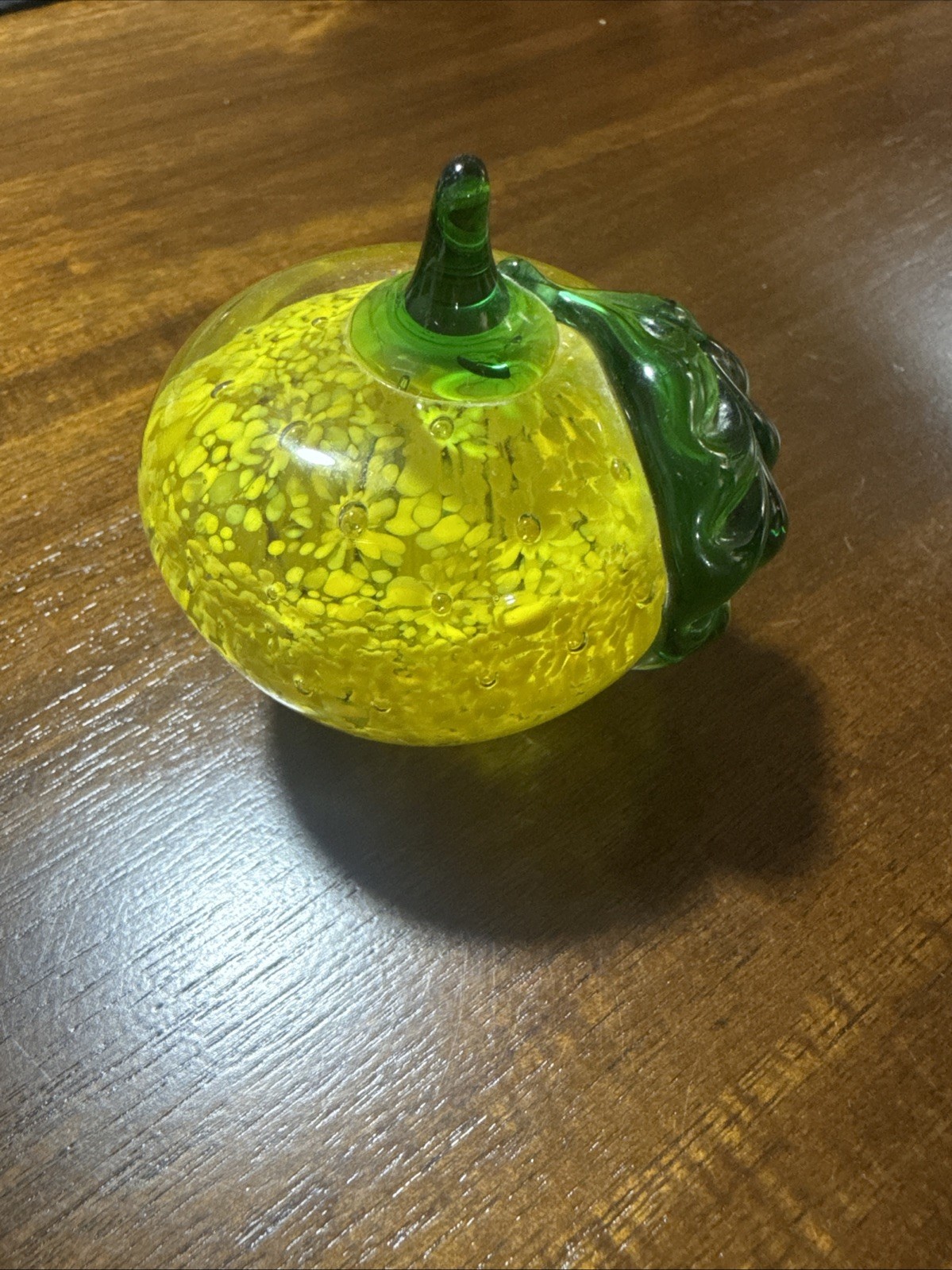 Hand blown Spotted Yellow Apple