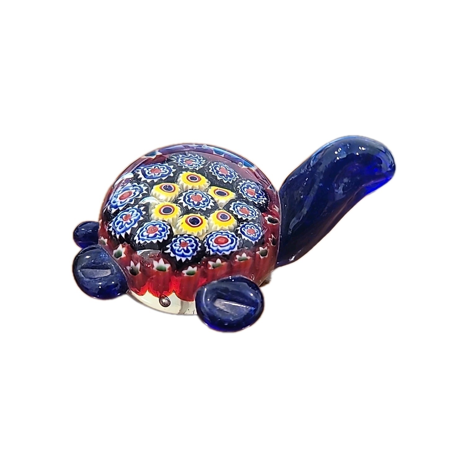 Vintage Murano Glass Multicolor Turtle Figurine Art Glass Decorative Sculpture