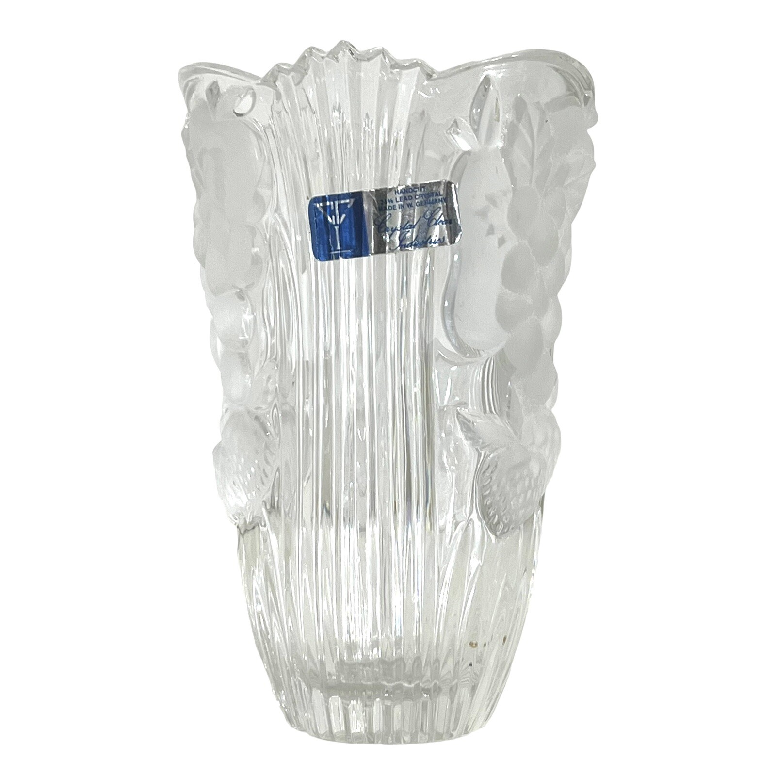 VTG Crystal Clear Industries Crystal Darlington Vase 6″ Hand Cut in West Germany