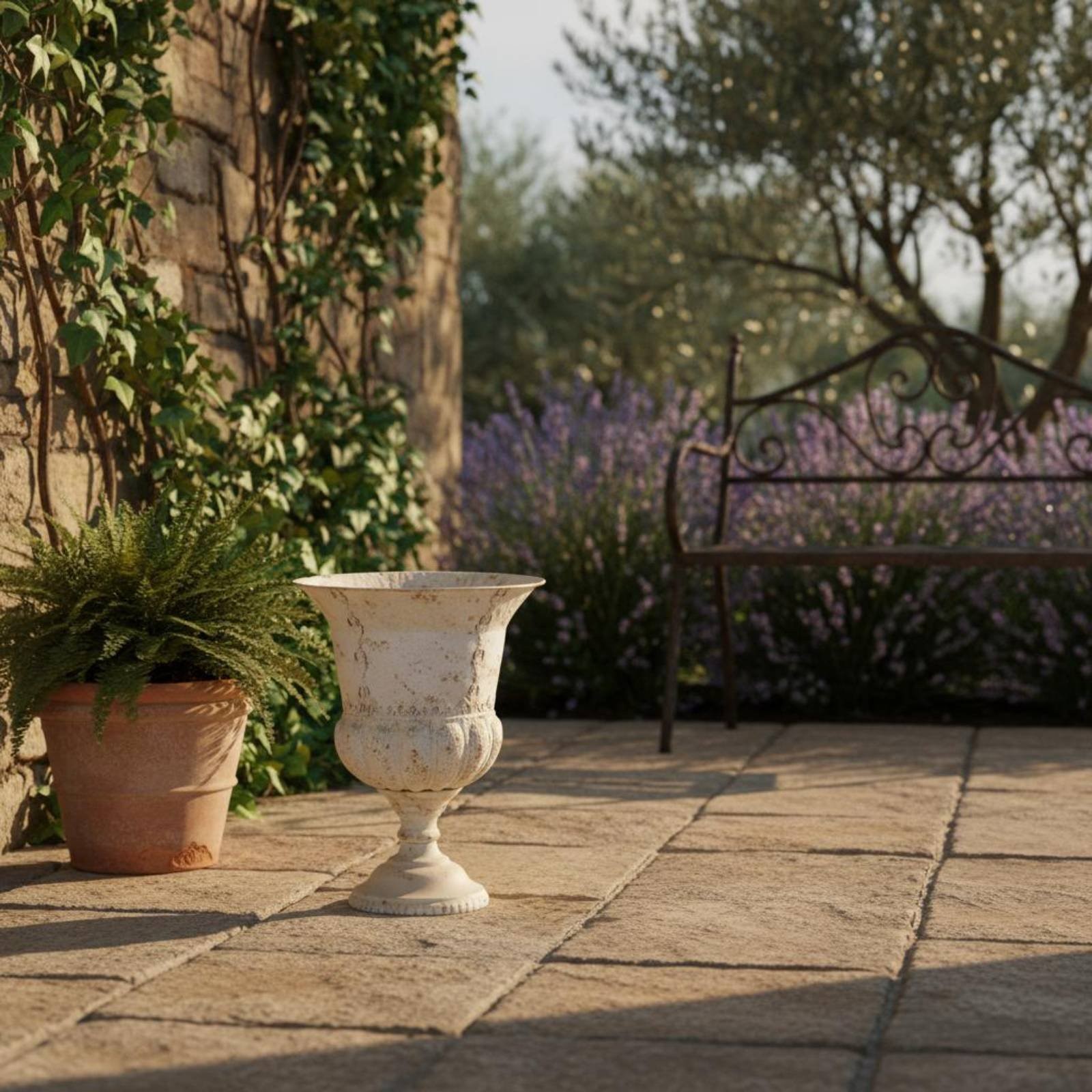 Roman Column Planter Weathered Look Antique Pedestal Planter Stable Base
