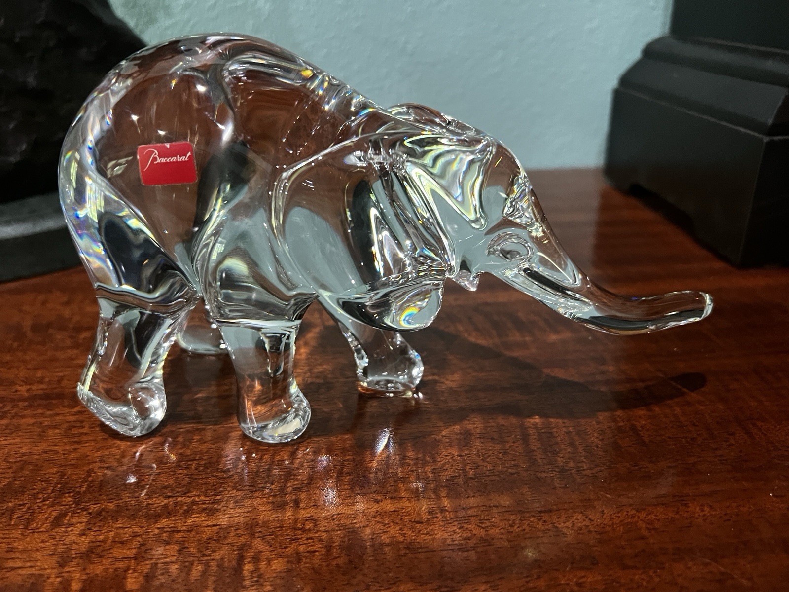 Baccarat 8” Crystal Elephant Perfect Condition Glass Figurine