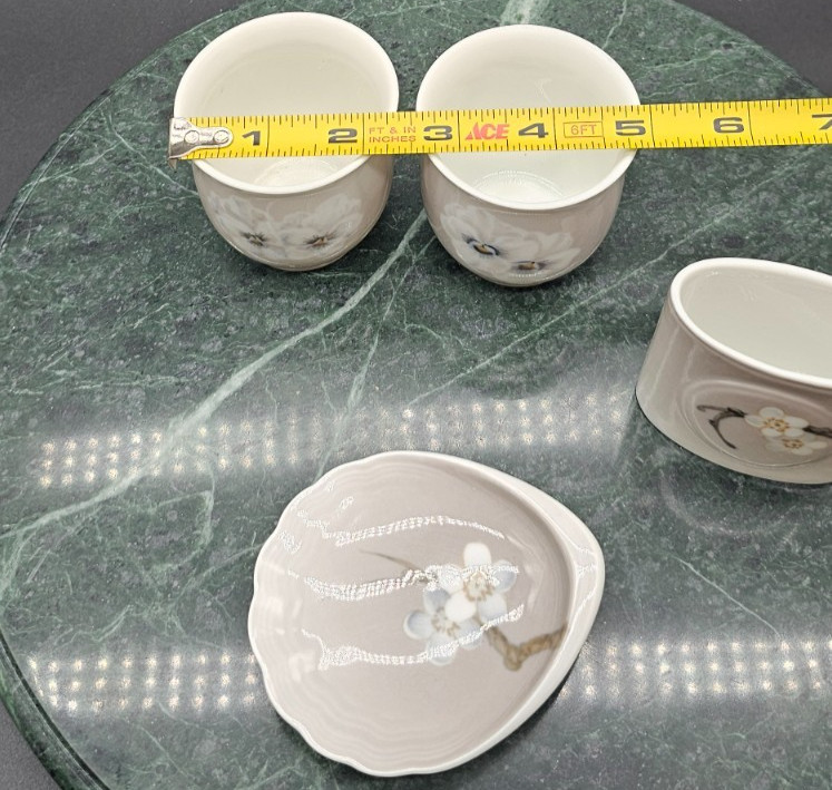 Vintage Bing & Grøndahl Denmark Floral Porcelain 4-Piece Set