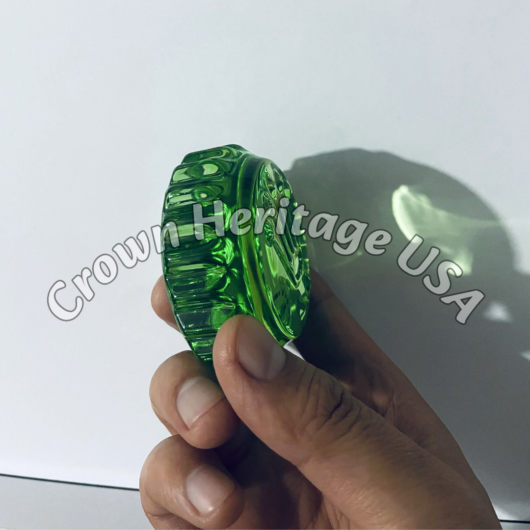 Rolex Triplock Italian Green Glass Paperweight Salviati Collectors Display Piece