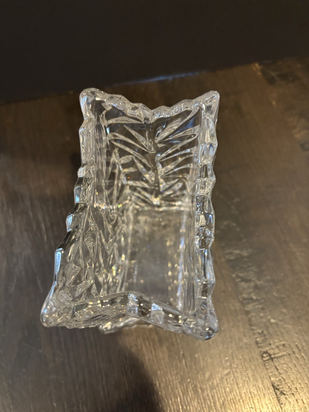 Vtg ROSENTHAL Studio-line 6.75 Inches Clear Crystal Crinkle Tutenbag Bag Vase