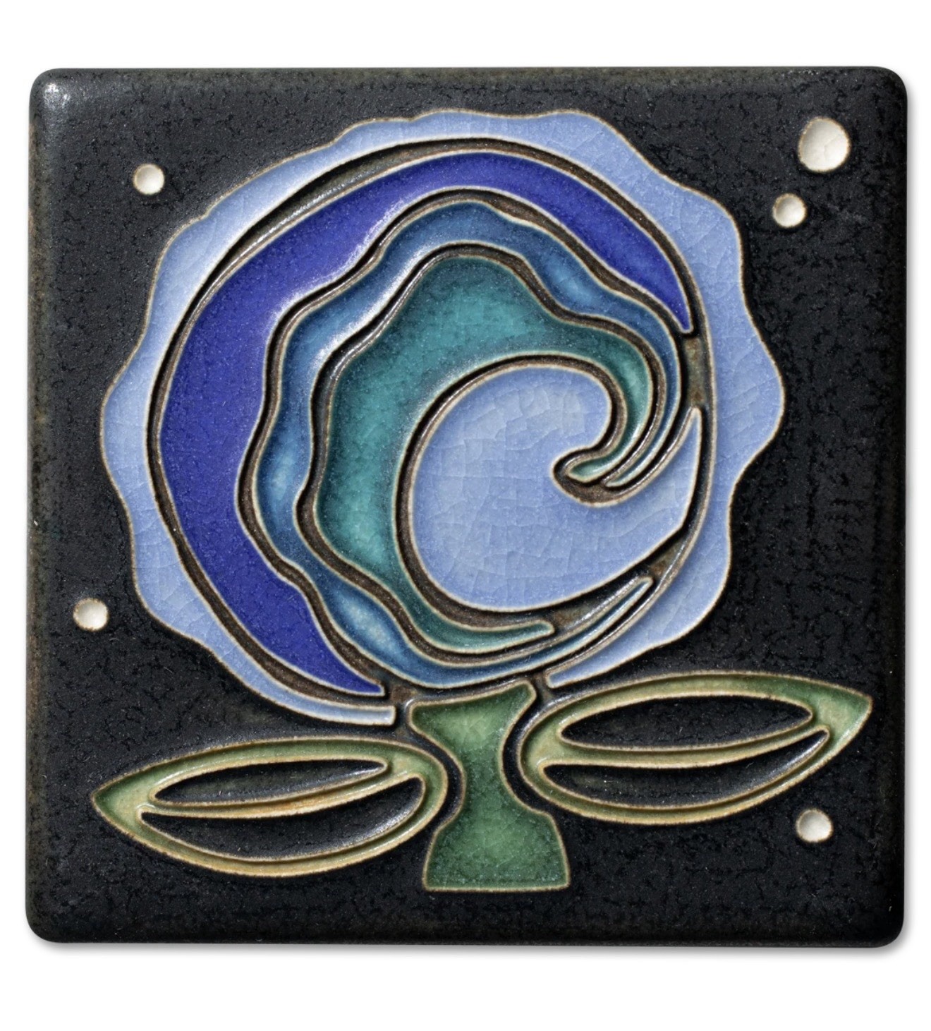 Motawi Tileworks 4×4 Cosmic Bloom- Blue