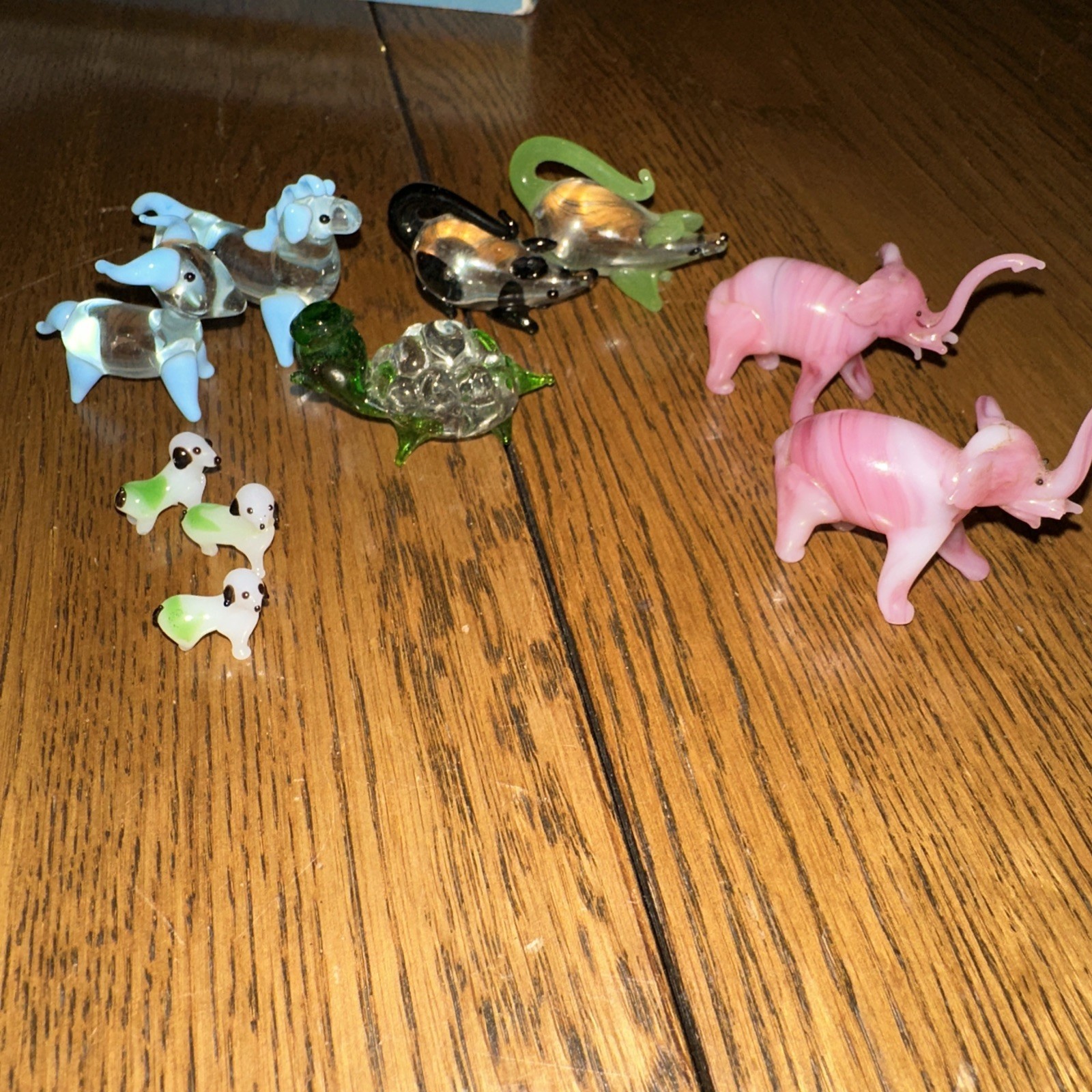 Murano style Hand Blown glass miniature animal figurine 10 Piece Lot